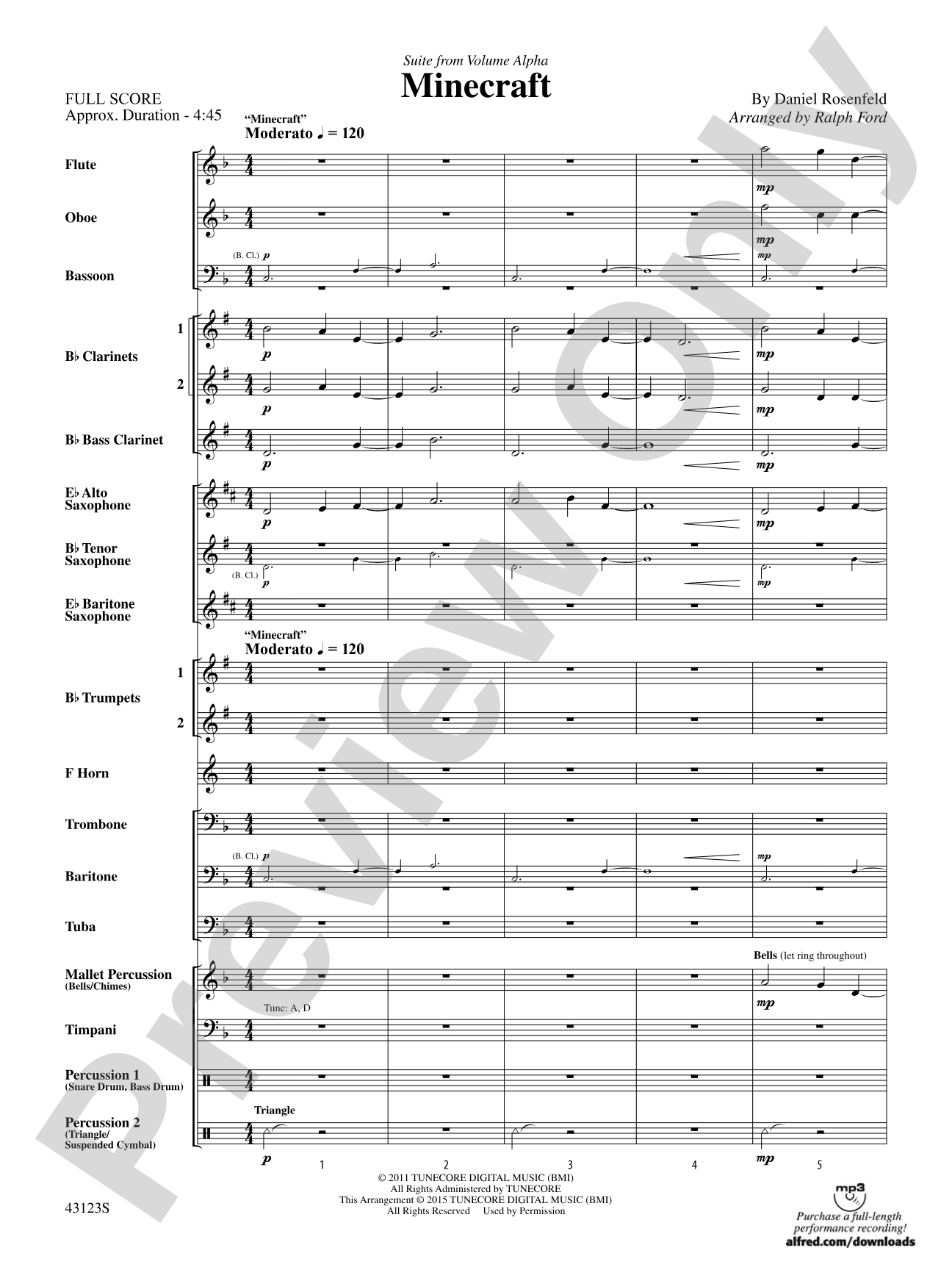 Minecraft: Concert Band Conductor Score & Parts