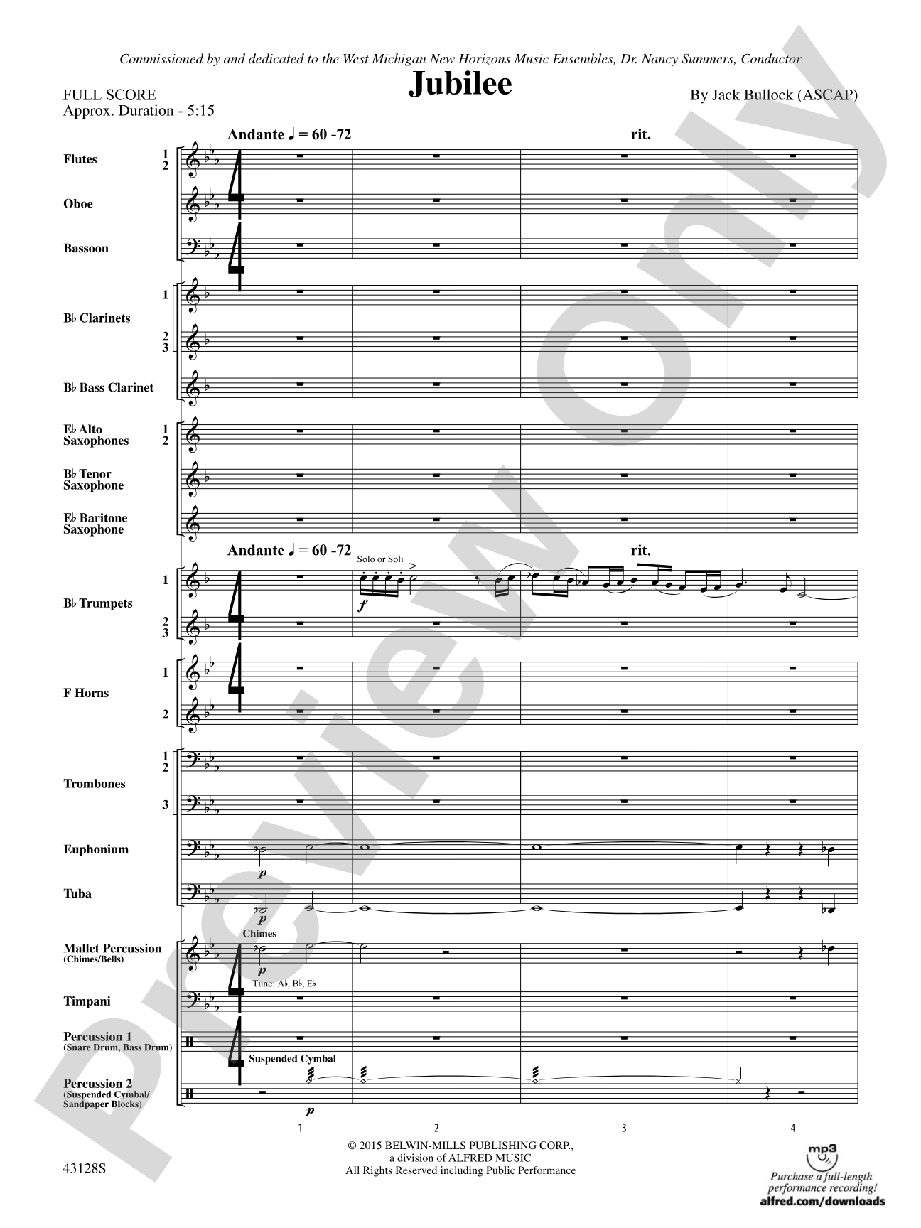 Jubilee: Concert Band Conductor Score & Parts