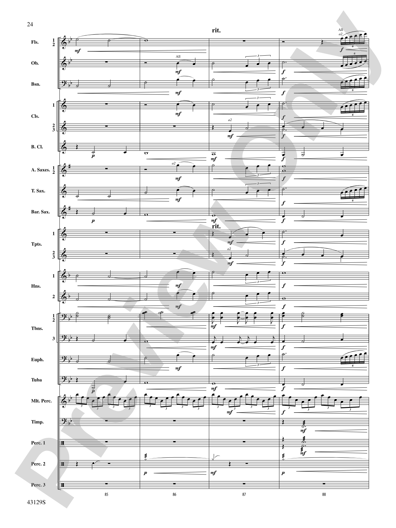 Soundtrack: Concert Band Conductor Score & Parts