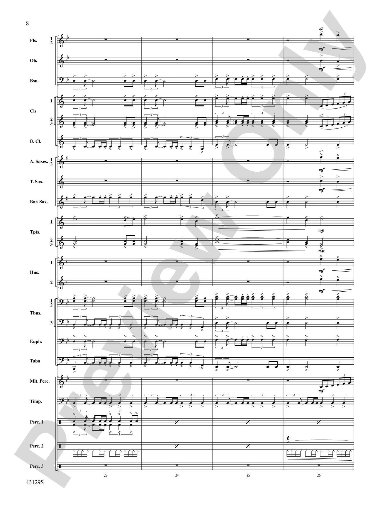 Soundtrack: Concert Band Conductor Score & Parts