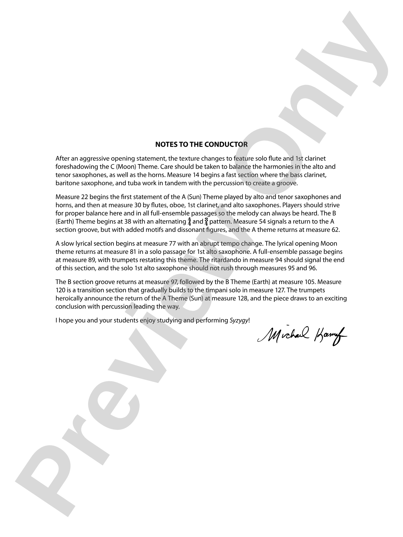 Syzygy: Concert Band Conductor Score & Parts