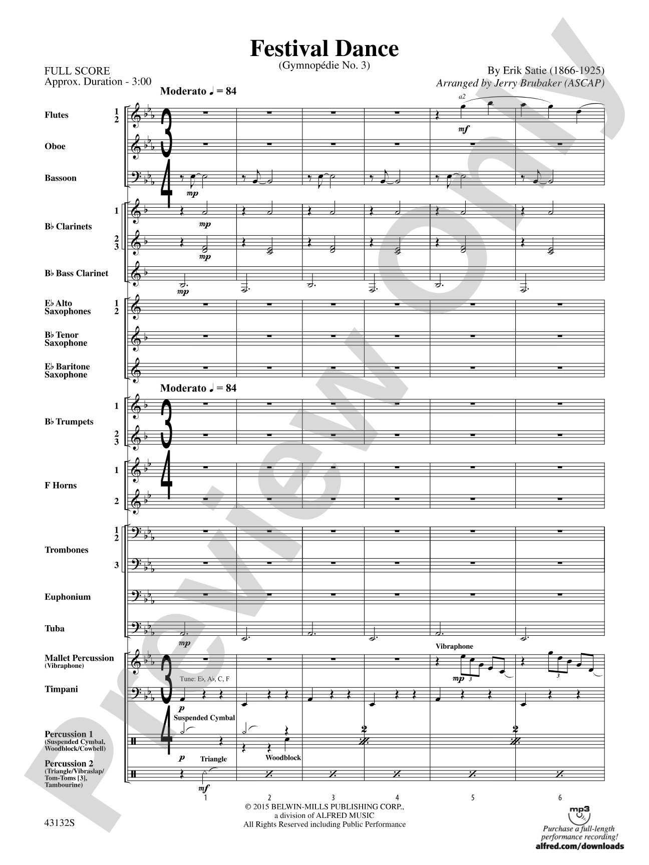 Festival Dance: Concert Band Conductor Score & Parts