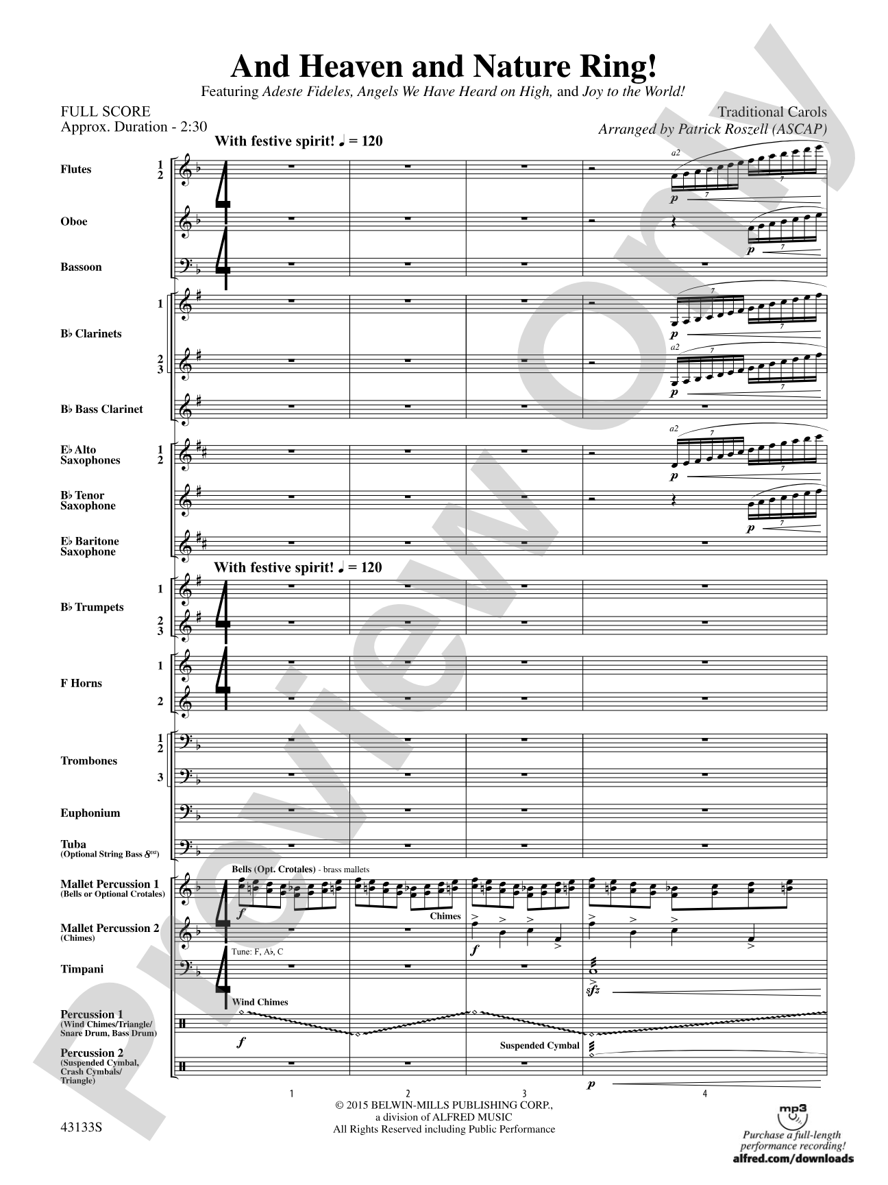 And Heaven and Nature Ring!: Concert Band Conductor Score & Parts