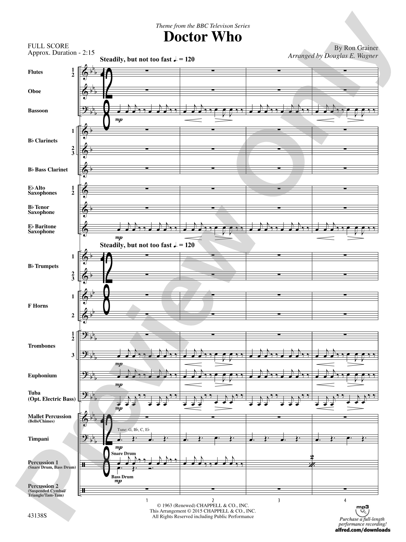 Doctor Who: Concert Band Conductor Score & Parts