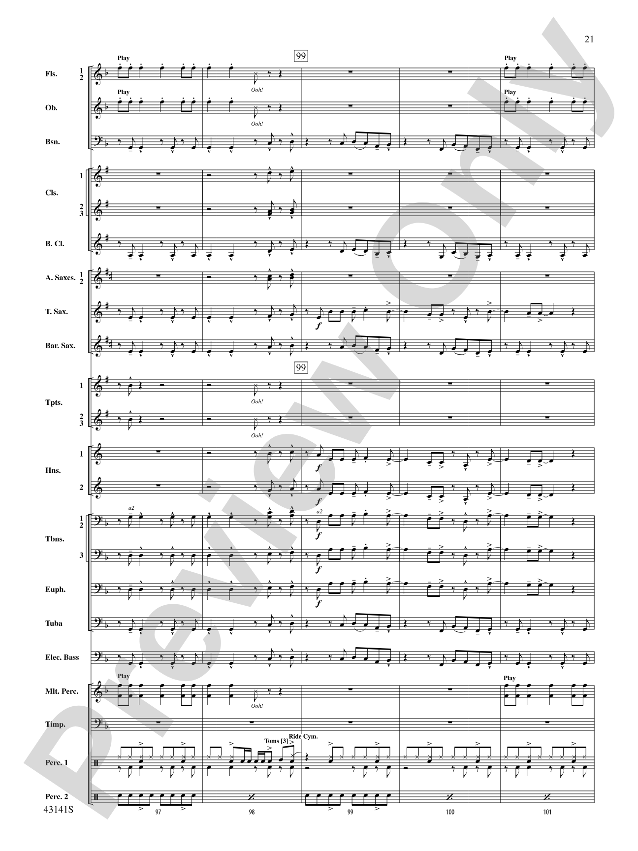 Bruno Mars Greatest Hits: Concert Band Conductor Score & Parts