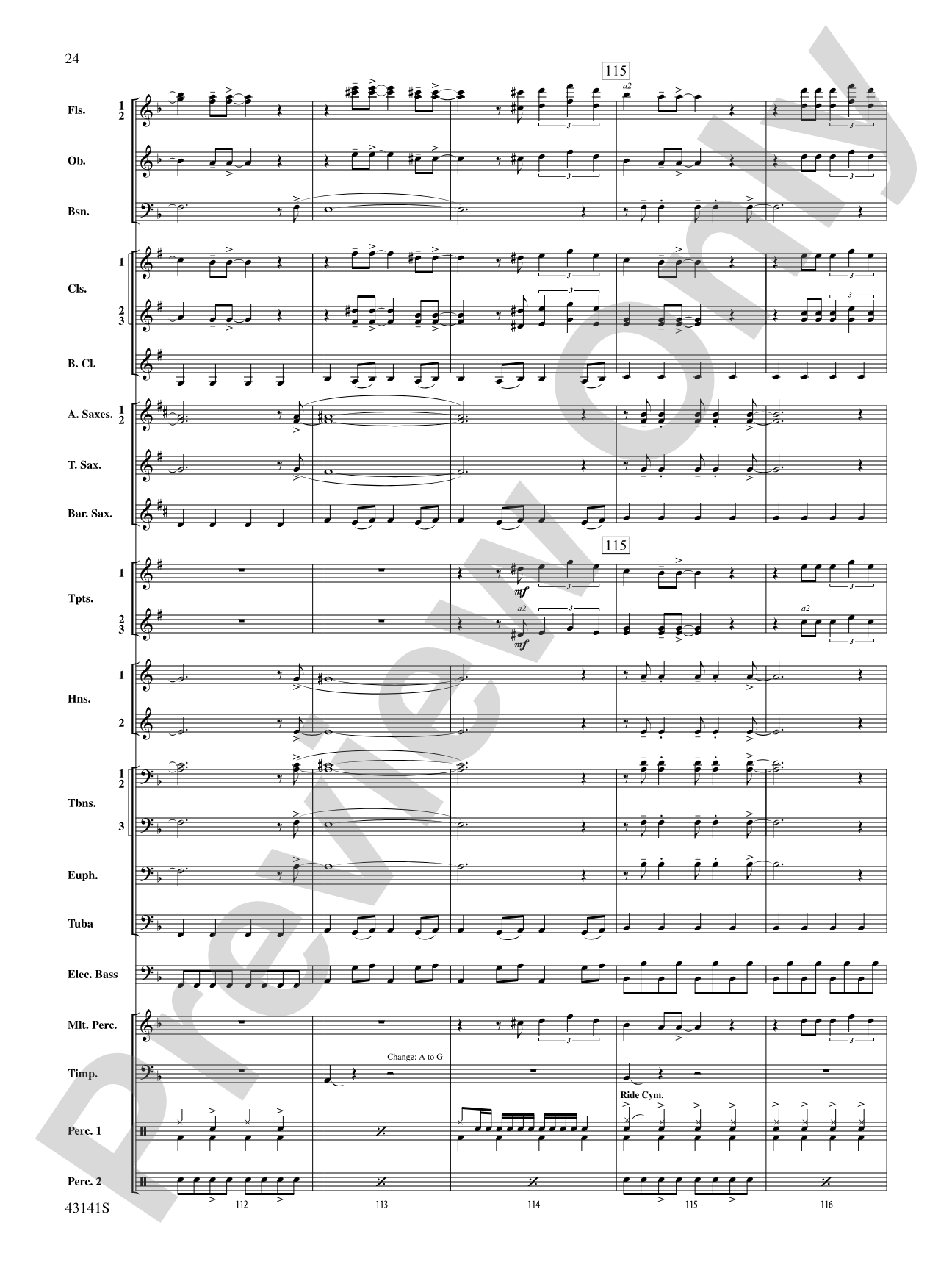 Bruno Mars Greatest Hits: Concert Band Conductor Score & Parts