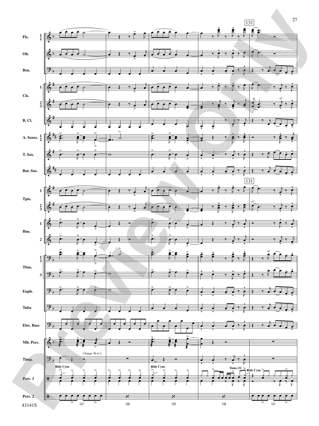 Bruno Mars Greatest Hits: Concert Band Conductor Score & Parts