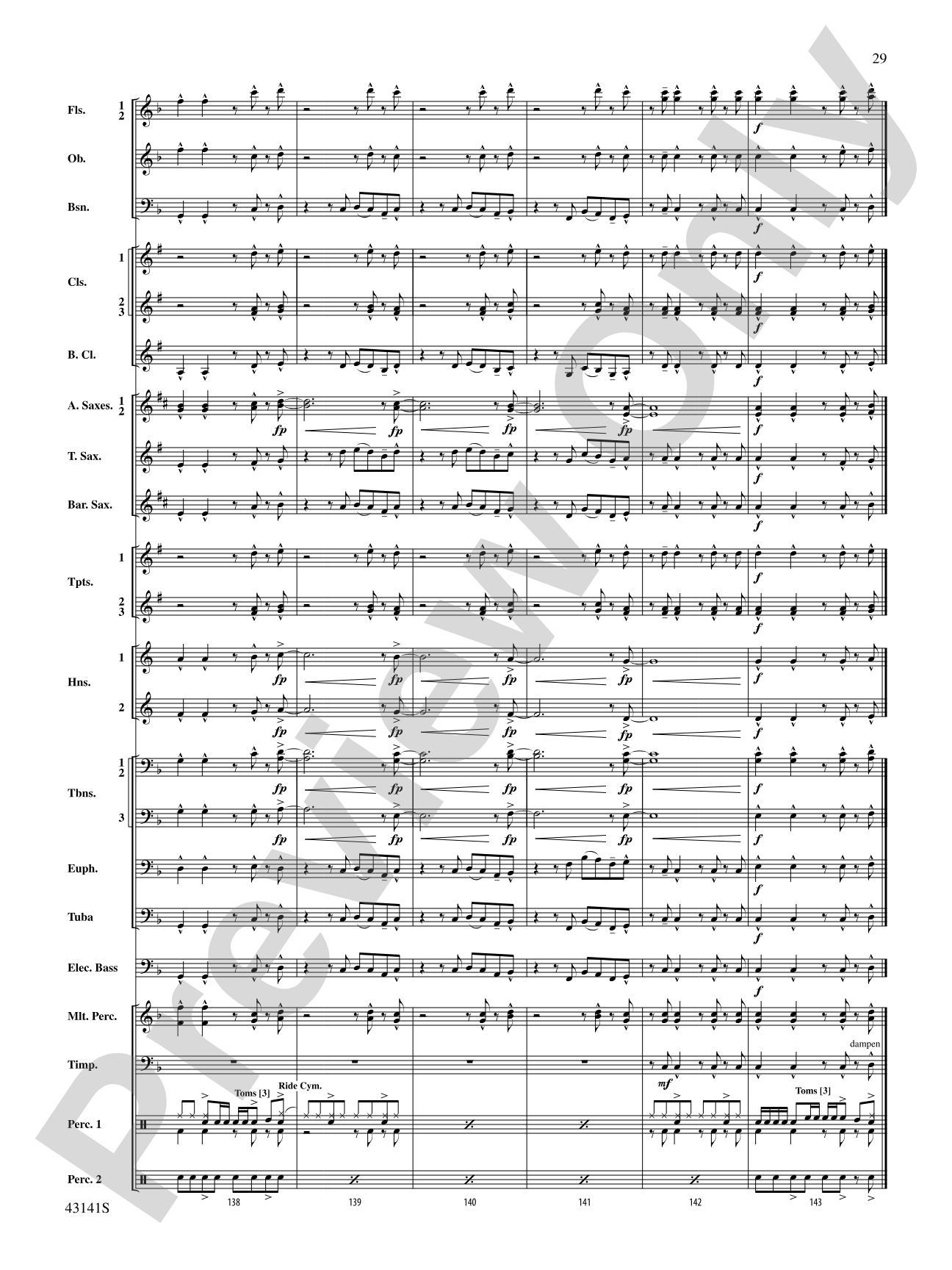 Bruno Mars Greatest Hits: Concert Band Conductor Score & Parts