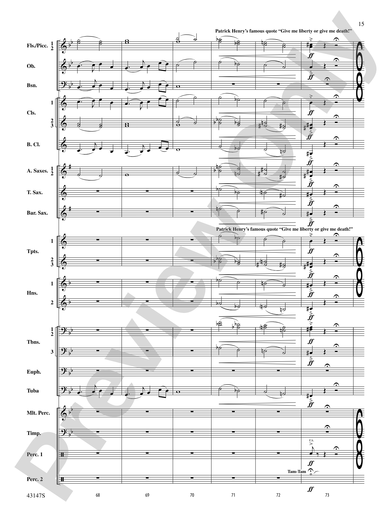 Heroes of the American Revolution: Concert Band Conductor Score & Parts