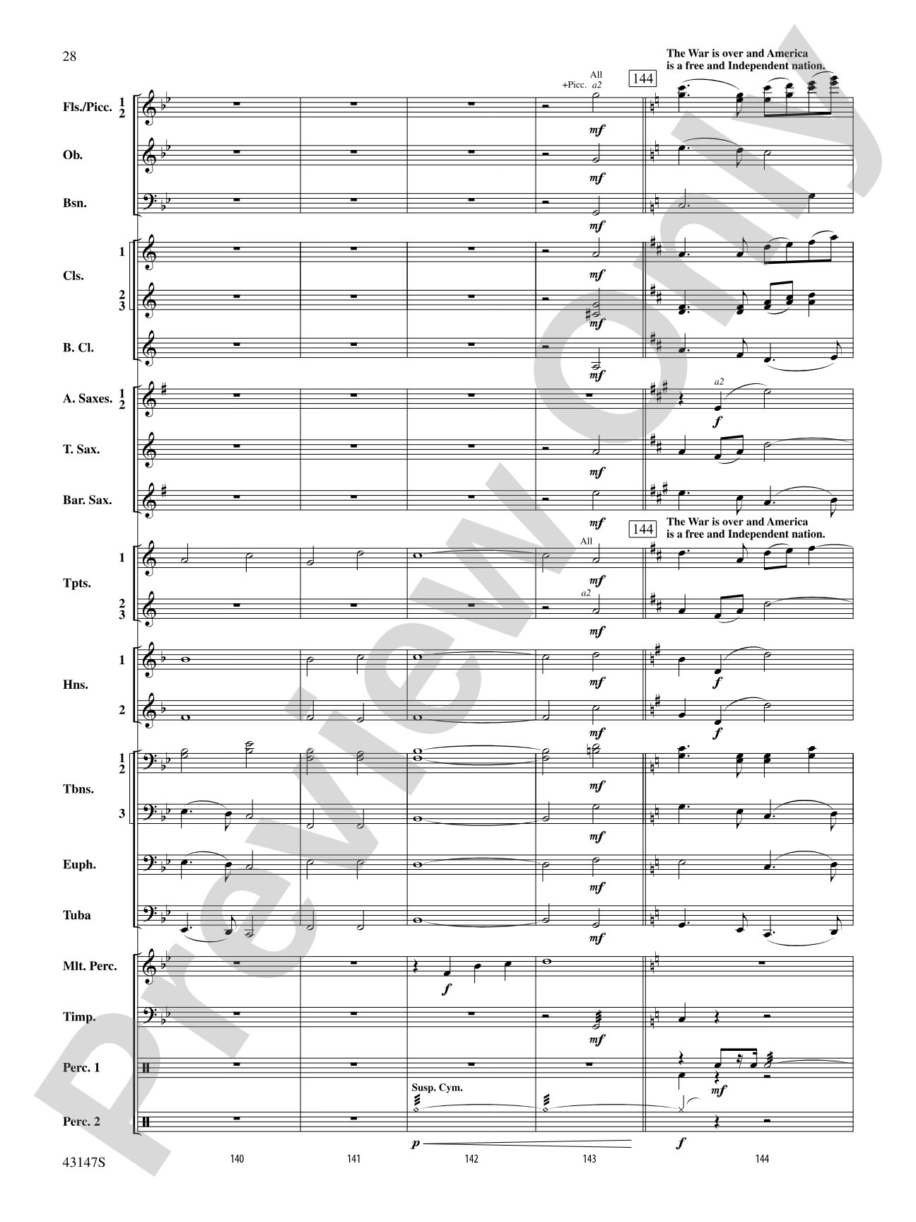 Heroes of the American Revolution: Concert Band Conductor Score & Parts