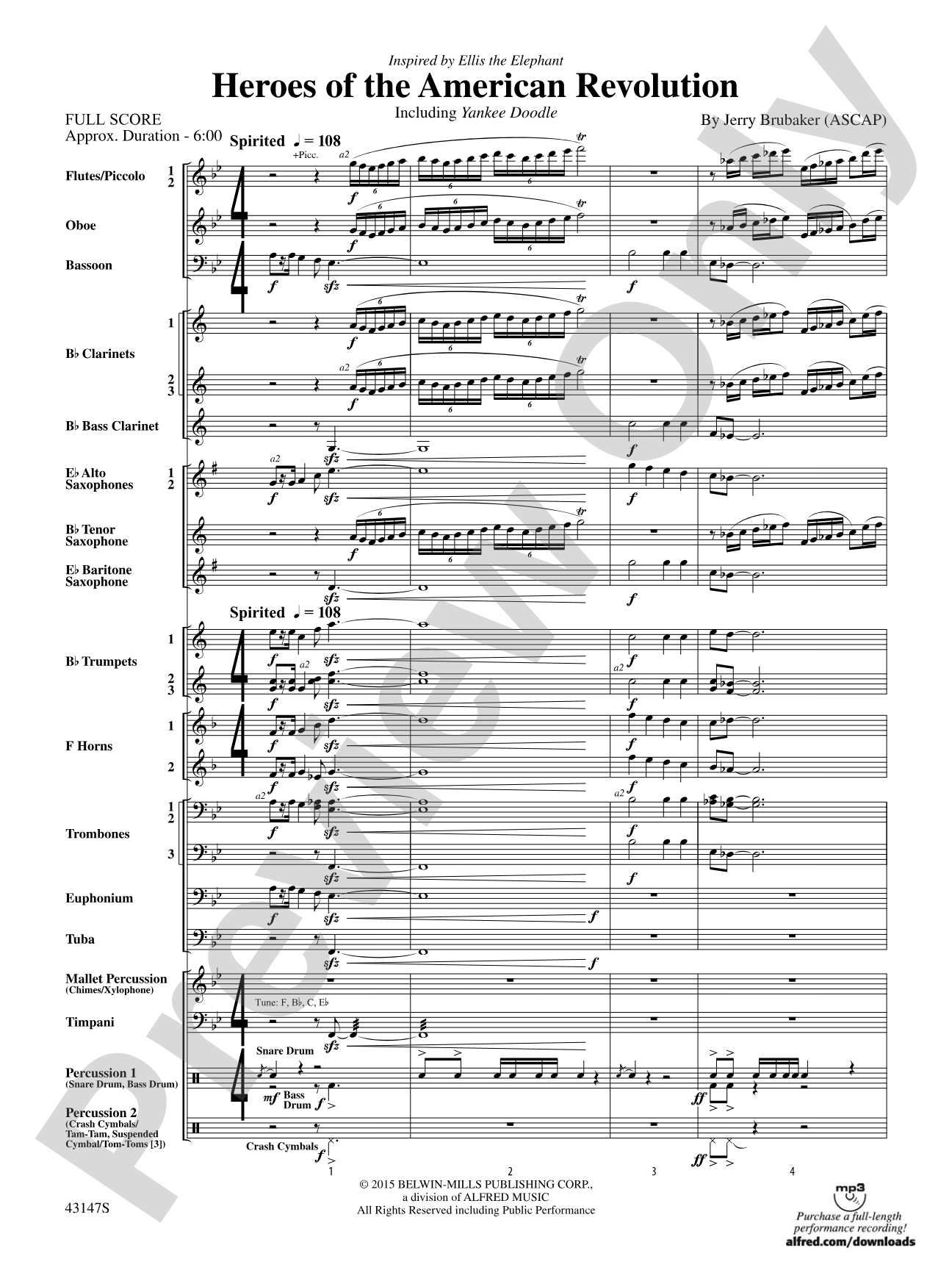 Heroes of the American Revolution: Concert Band Conductor Score & Parts