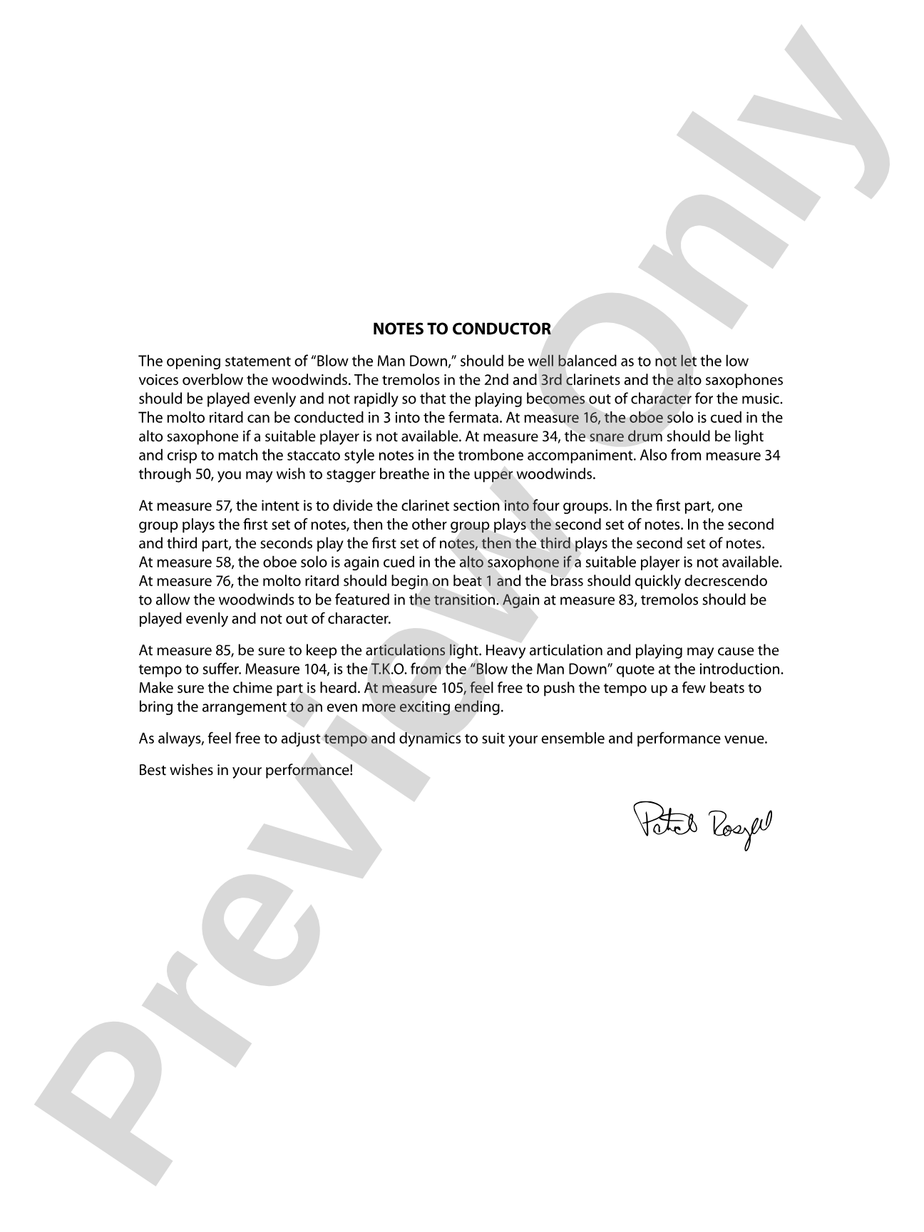 Of Sea and Song: Score