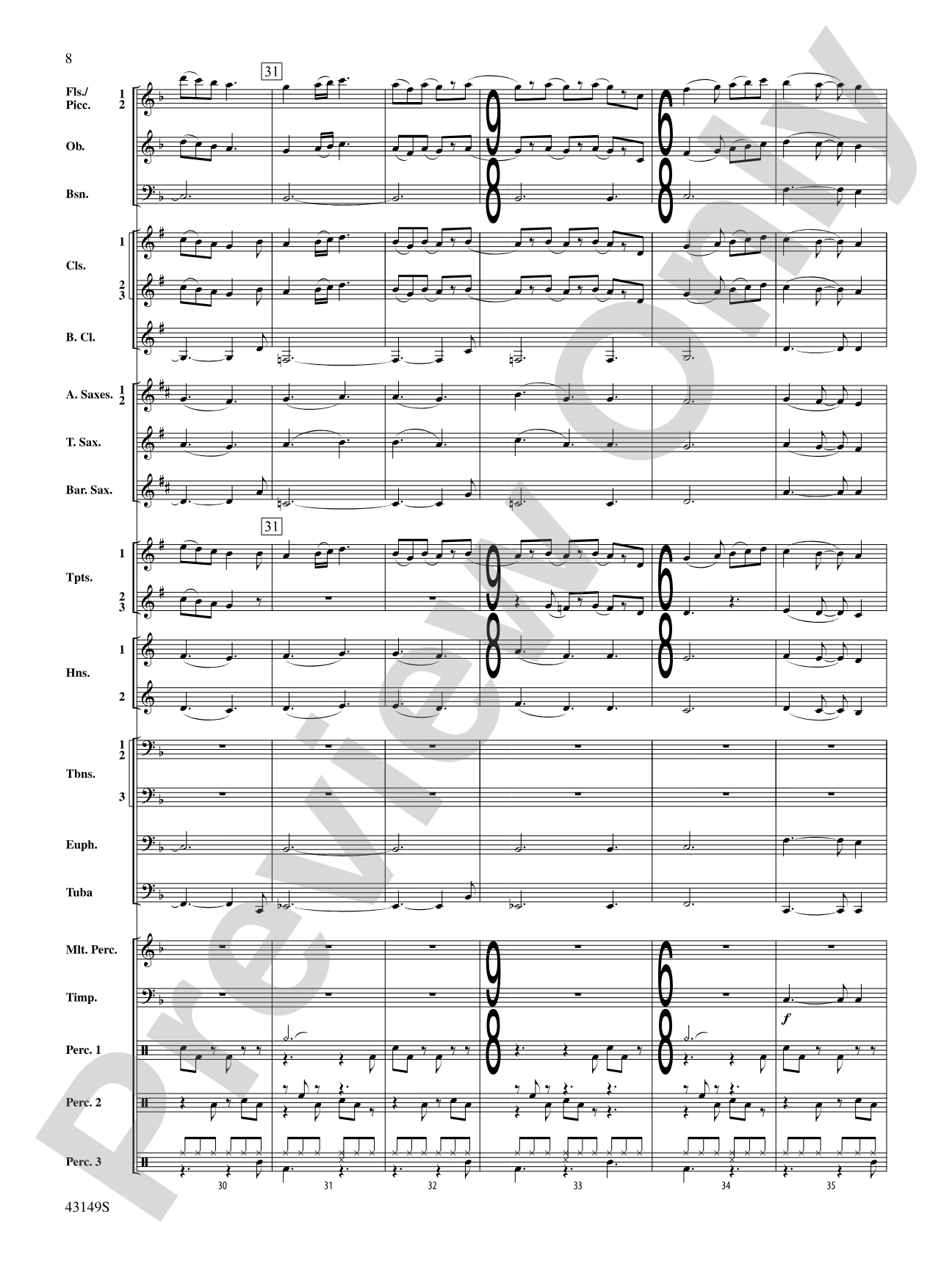 My Dancing Day: Concert Band Conductor Score & Parts