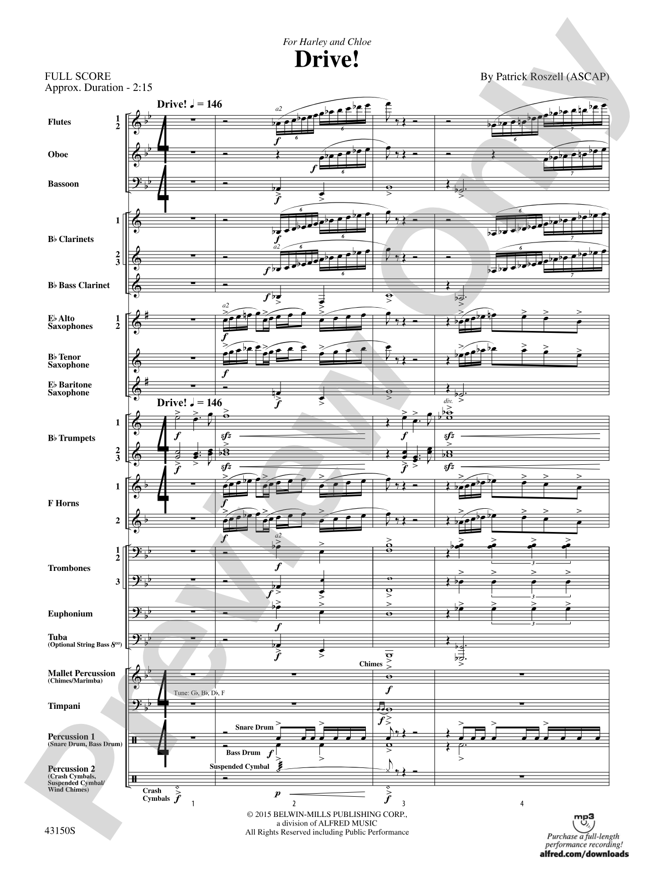 Drive!: Concert Band Conductor Score & Parts