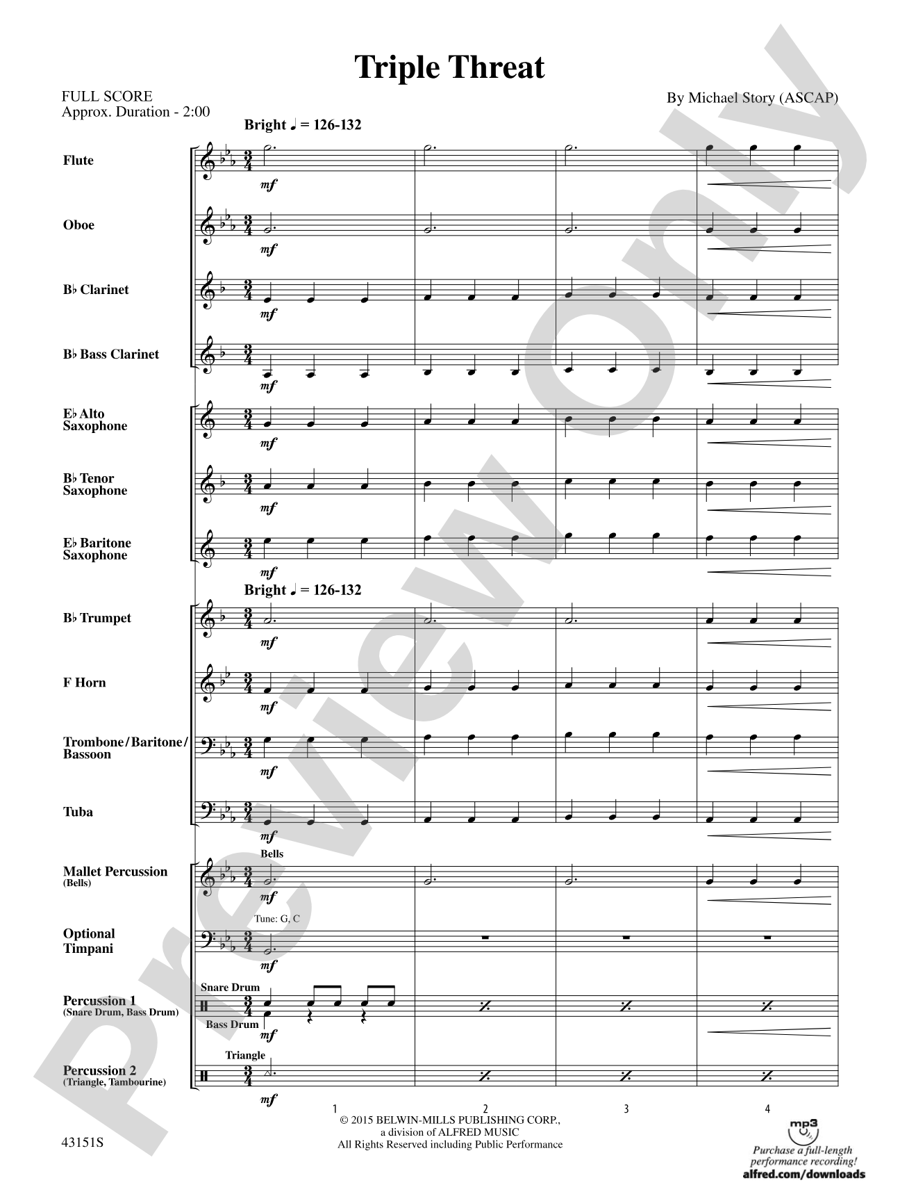 Triple Threat: Concert Band Conductor Score & Parts