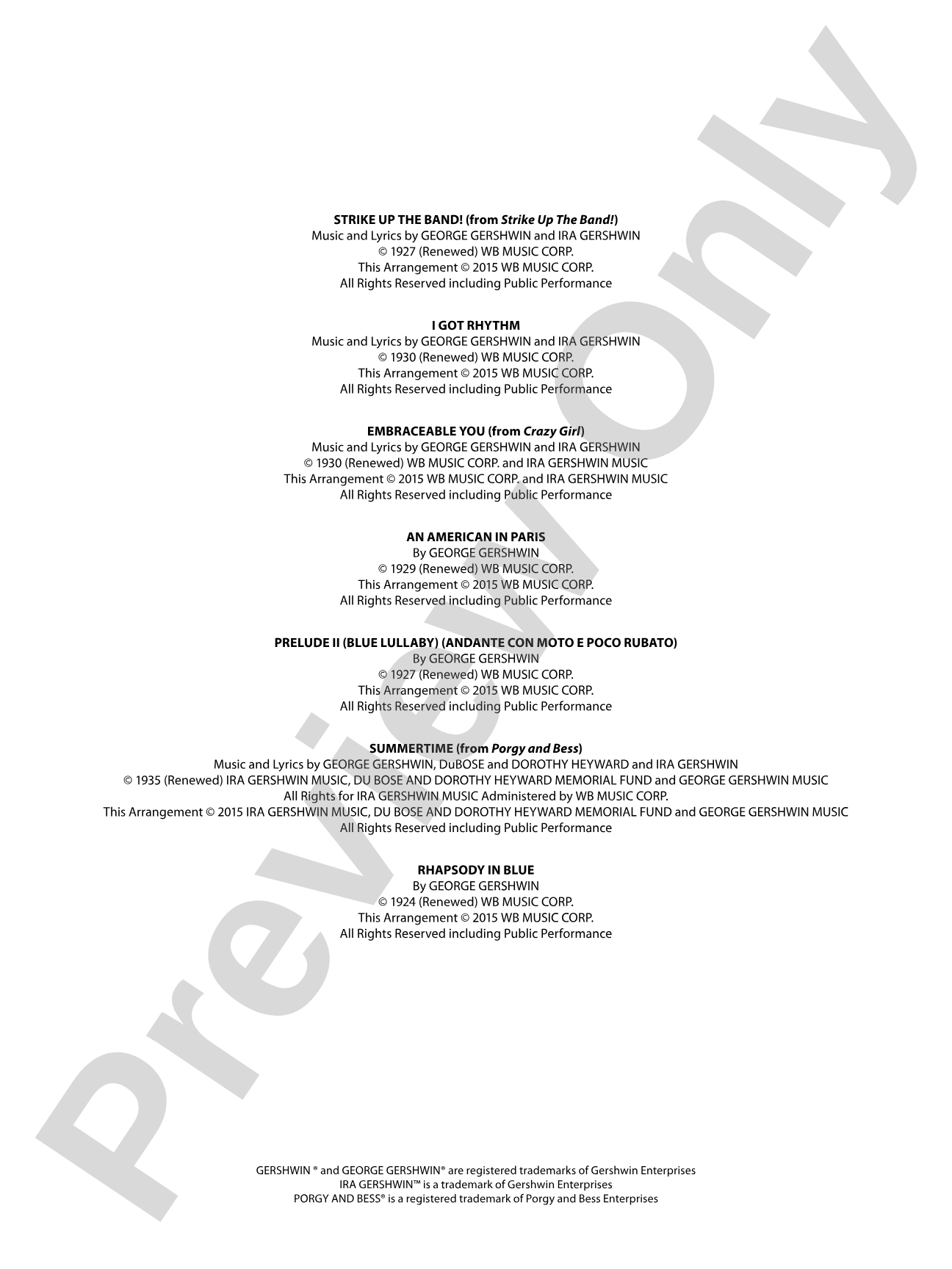 Gershwin by George!: Concert Band Conductor Score & Parts