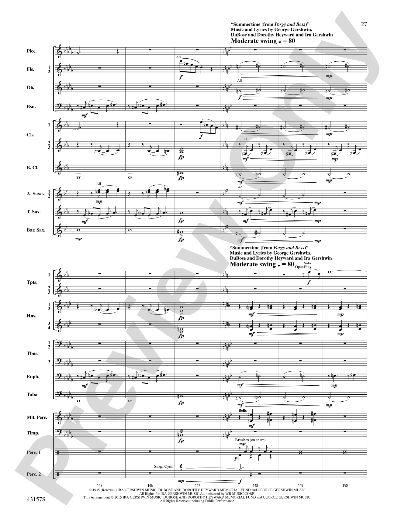 Gershwin by George!: Concert Band Conductor Score & Parts