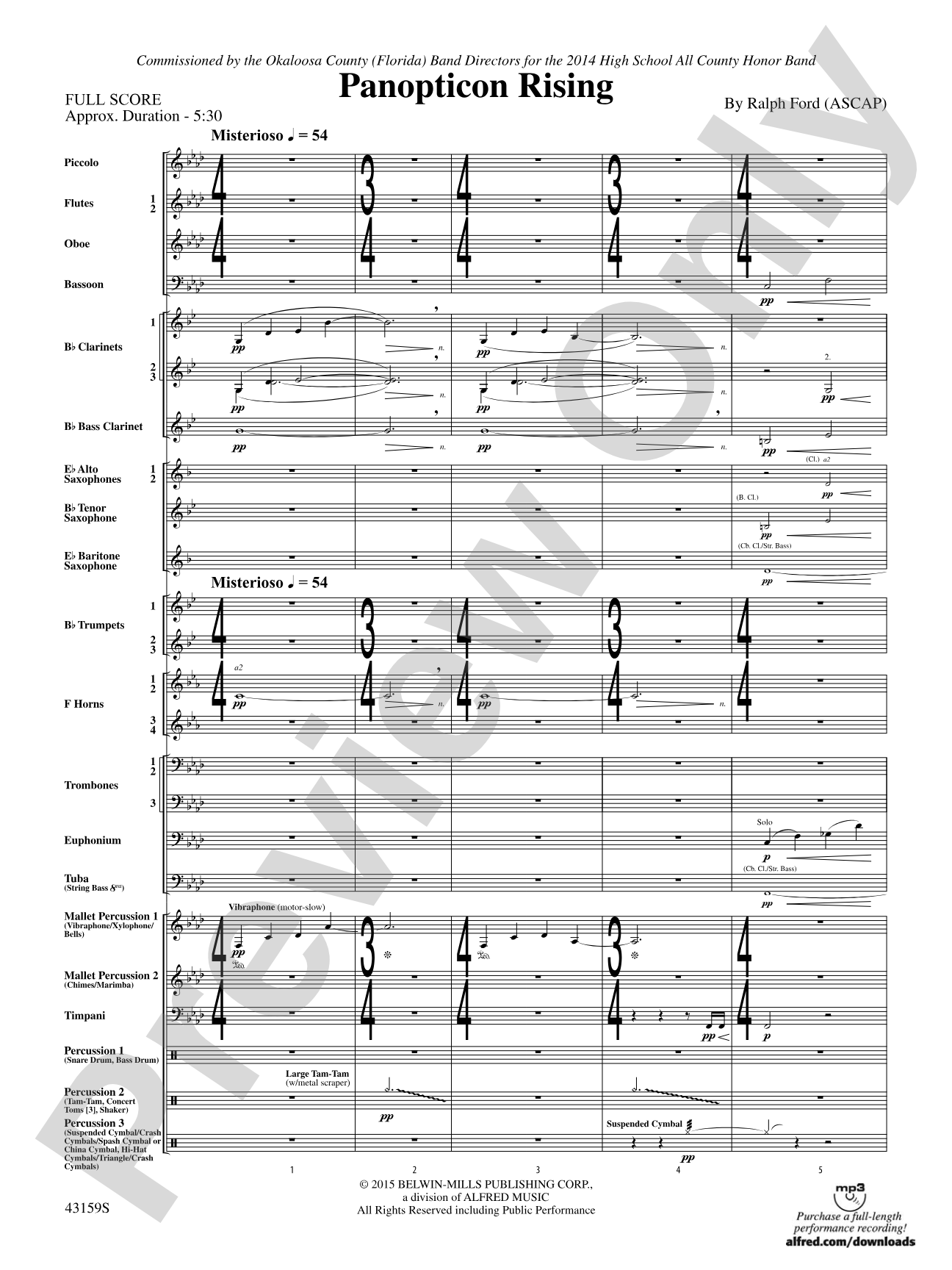 Panopticon Rising: Concert Band Conductor Score & Parts