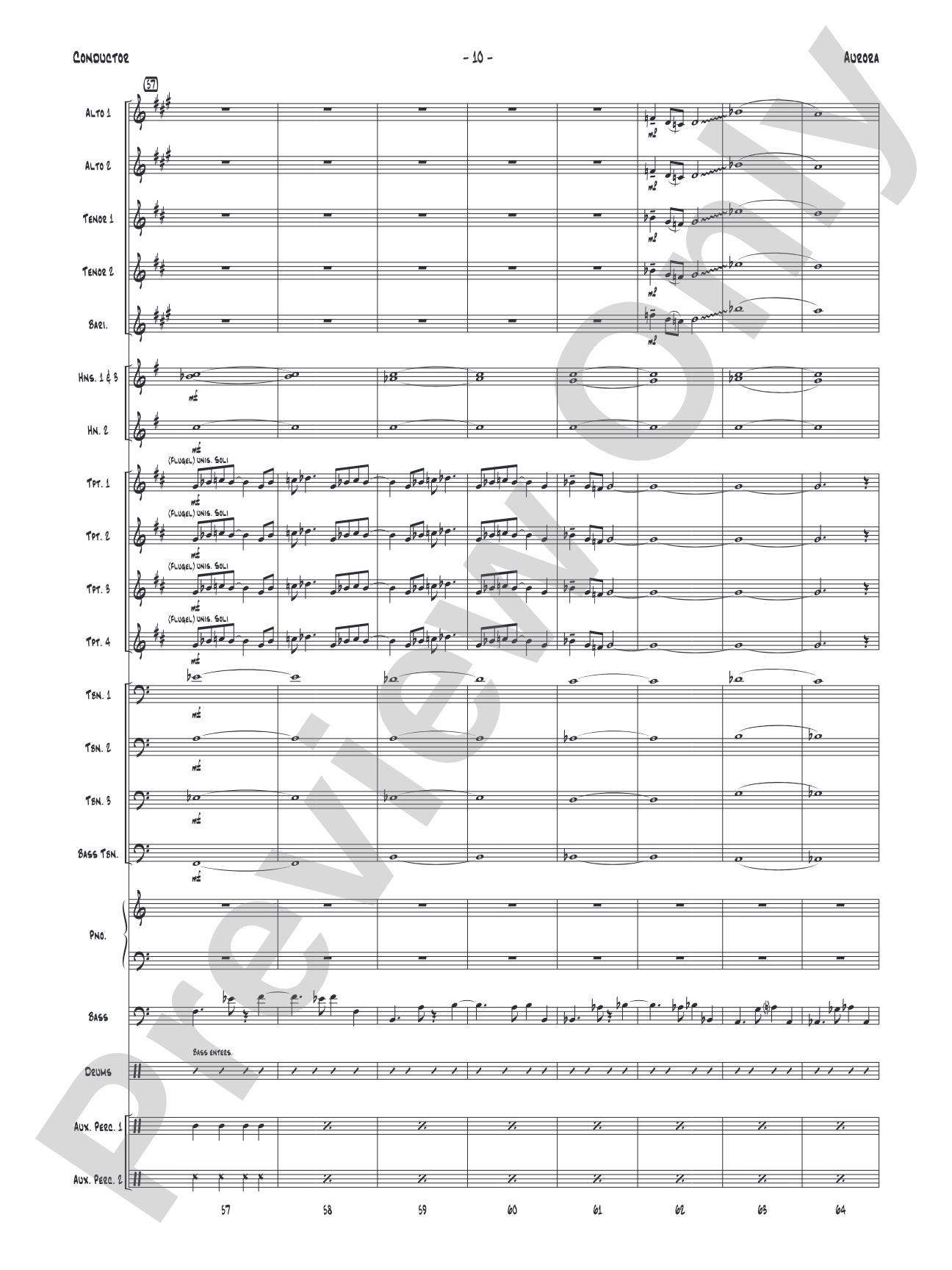 Aurora: Jazz Ensemble Conductor Score & Parts