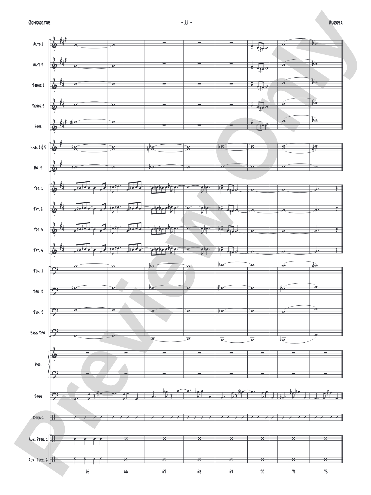Aurora: Jazz Ensemble Conductor Score & Parts