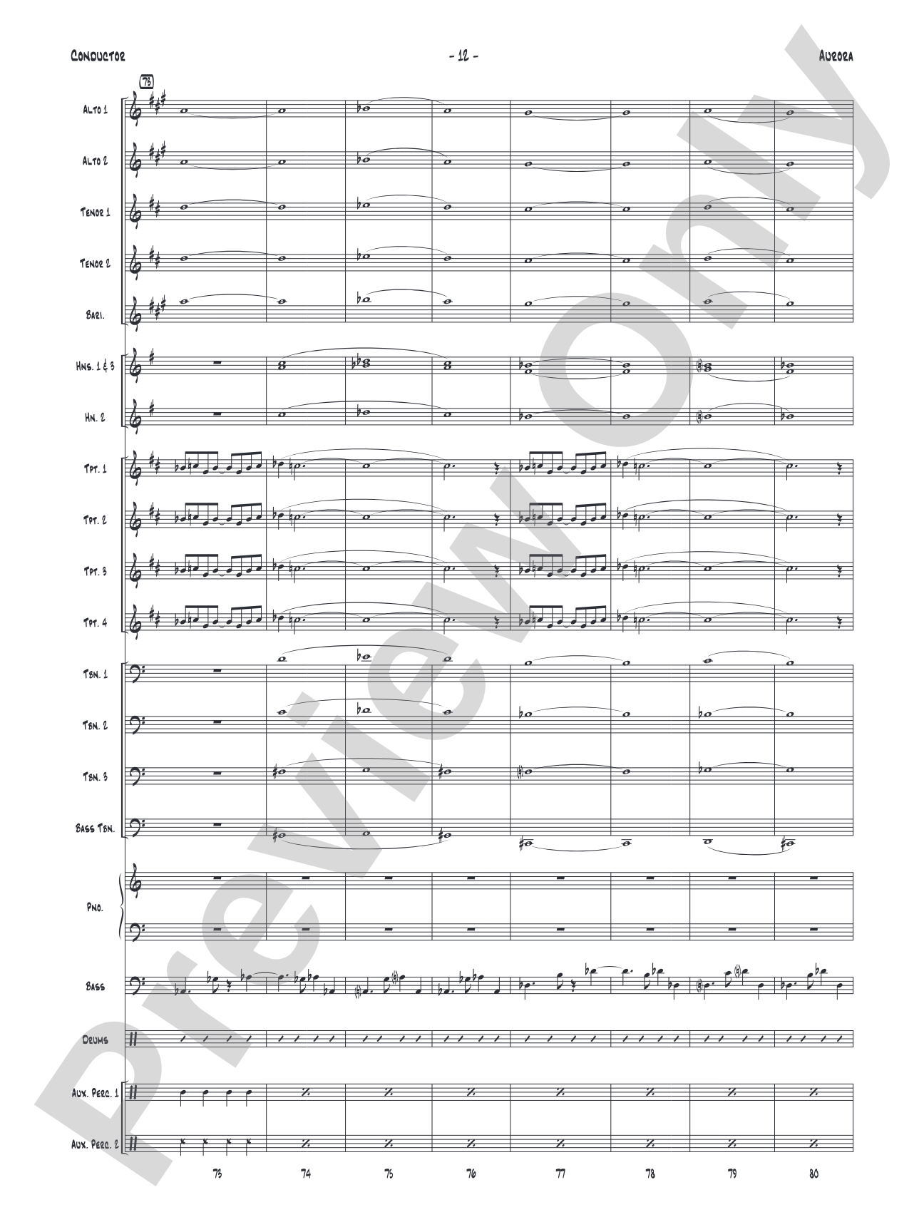 Aurora: Jazz Ensemble Conductor Score & Parts