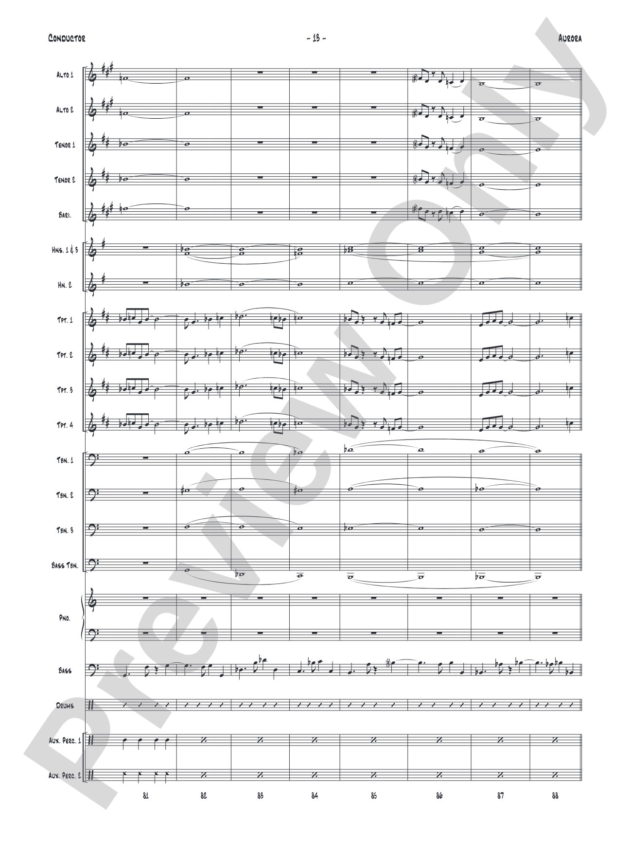 Aurora: Jazz Ensemble Conductor Score & Parts