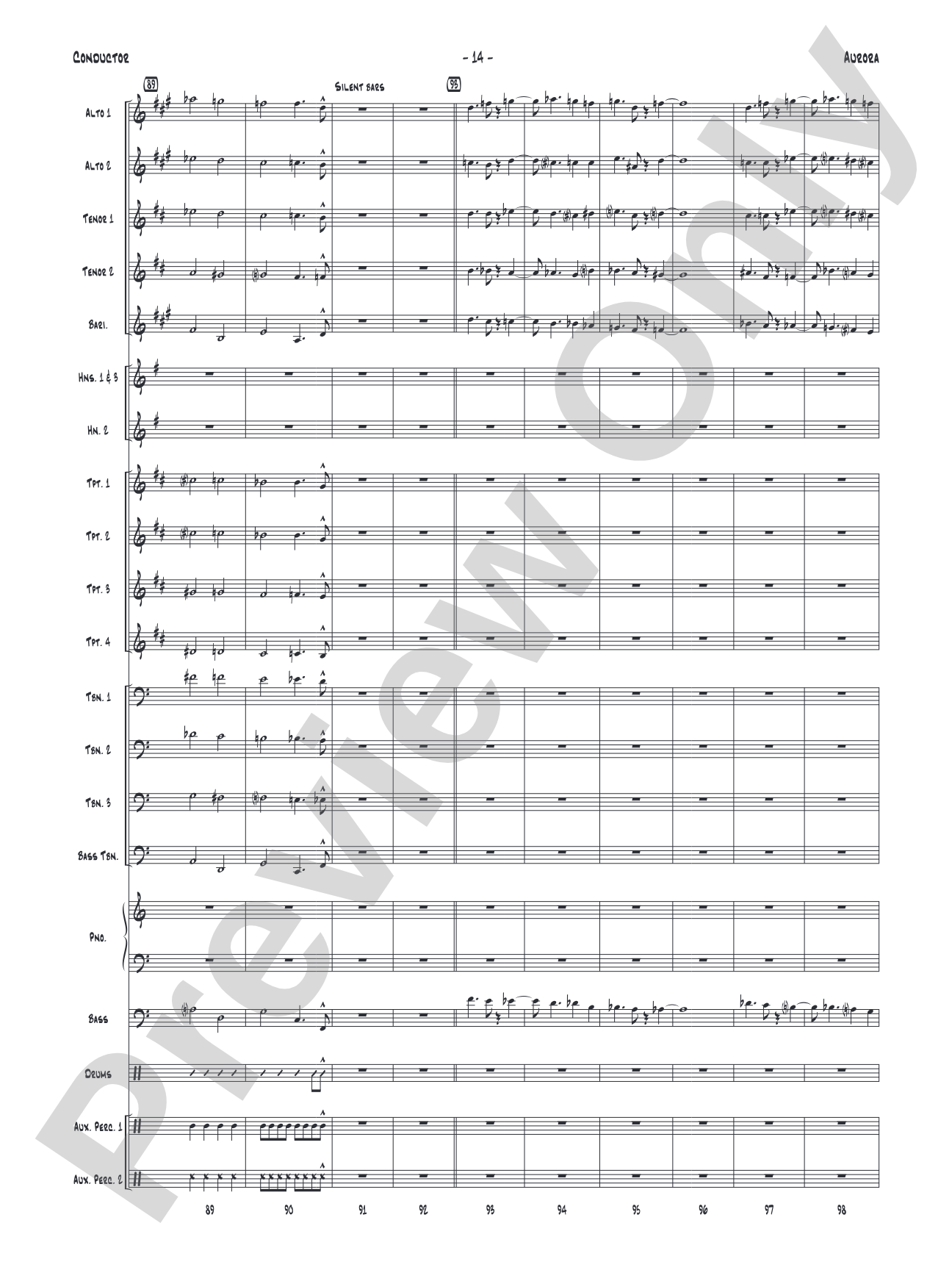 Aurora: Jazz Ensemble Conductor Score & Parts