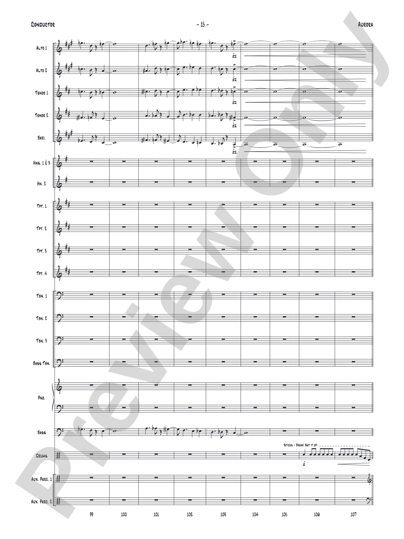 Aurora: Jazz Ensemble Conductor Score & Parts