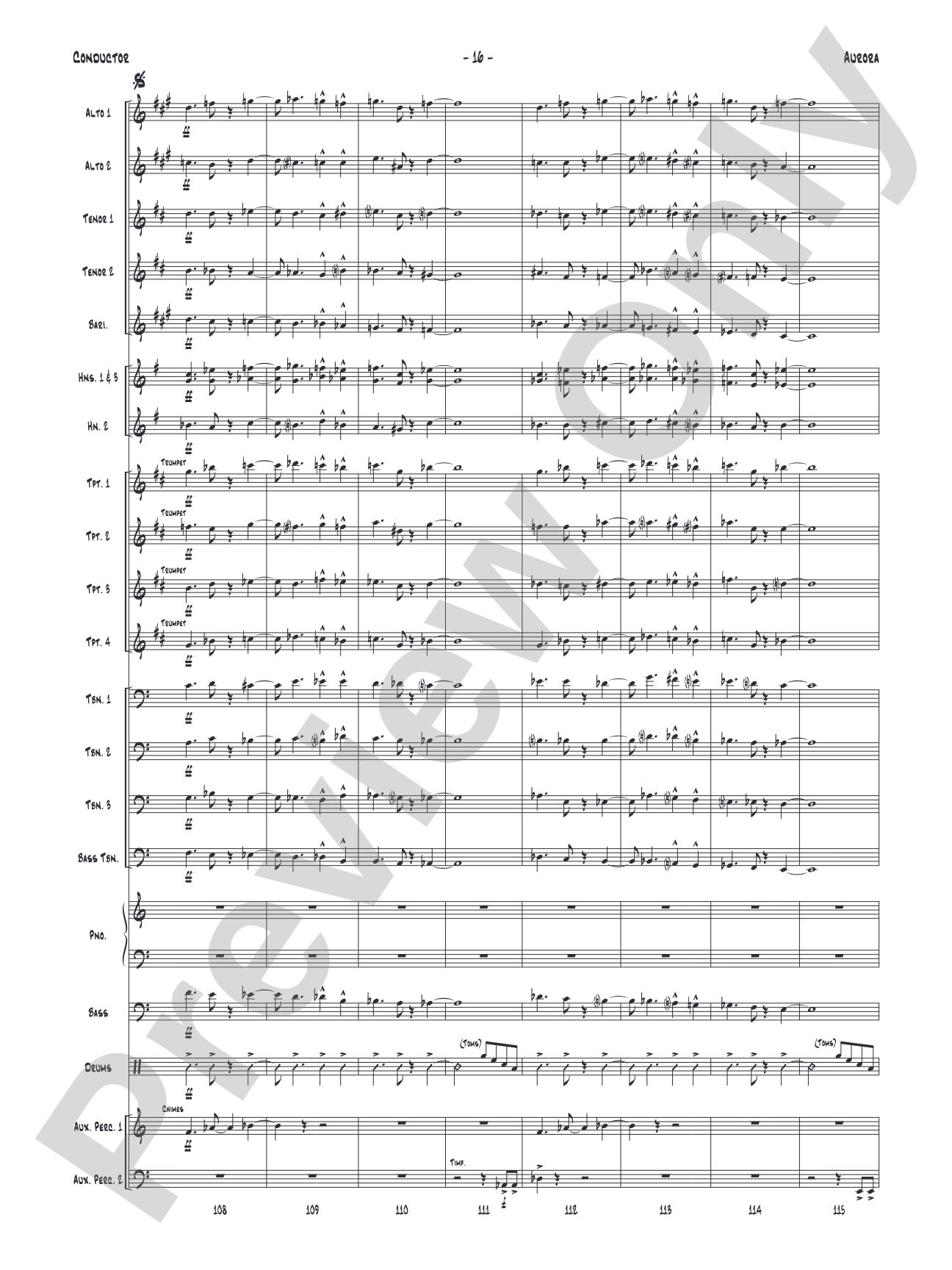 Aurora: Jazz Ensemble Conductor Score & Parts