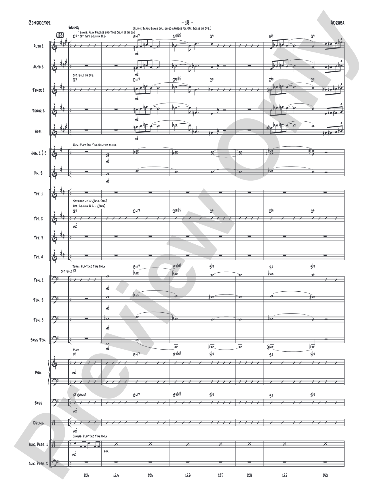 Aurora: Jazz Ensemble Conductor Score & Parts