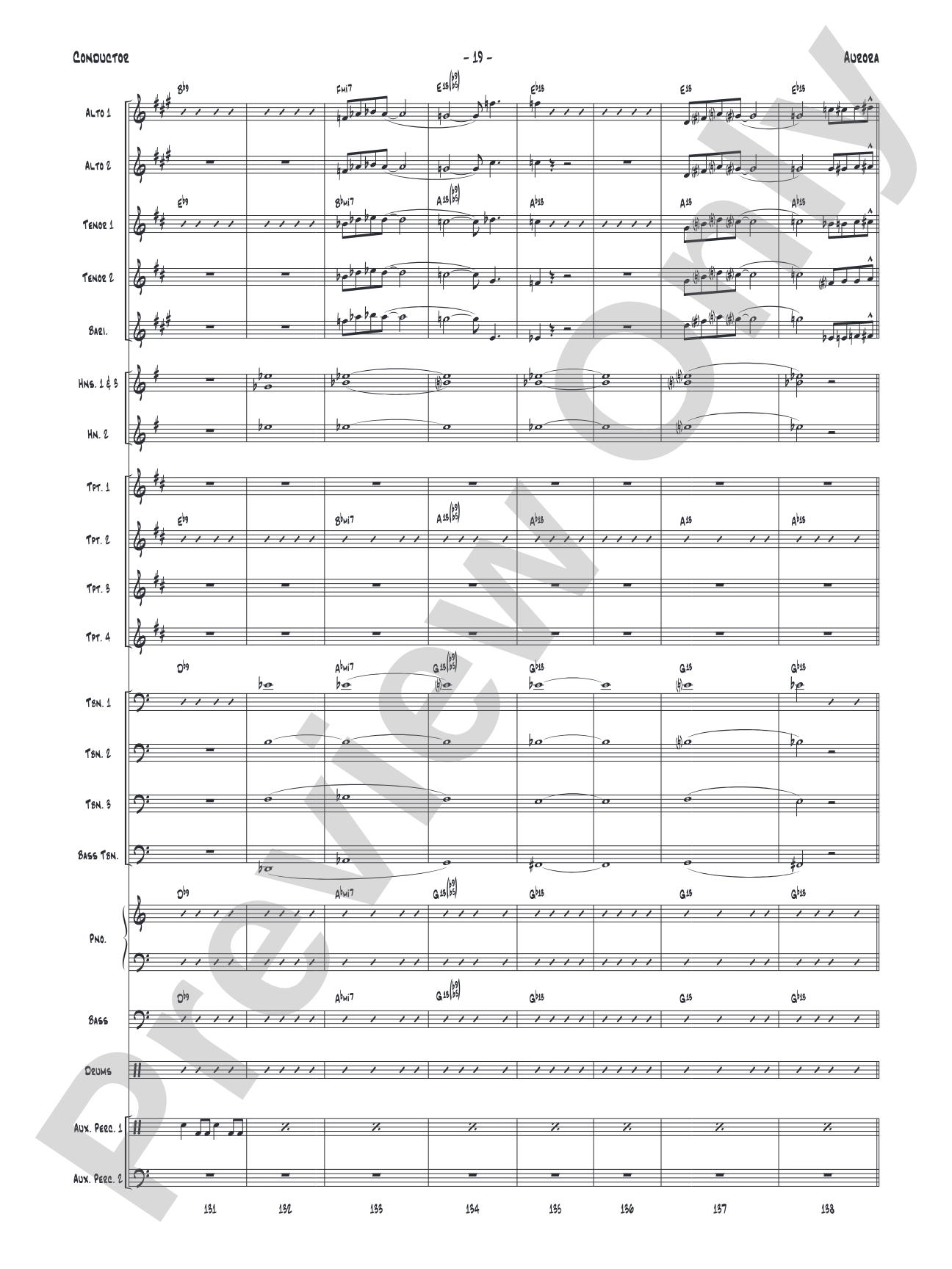 Aurora: Jazz Ensemble Conductor Score & Parts