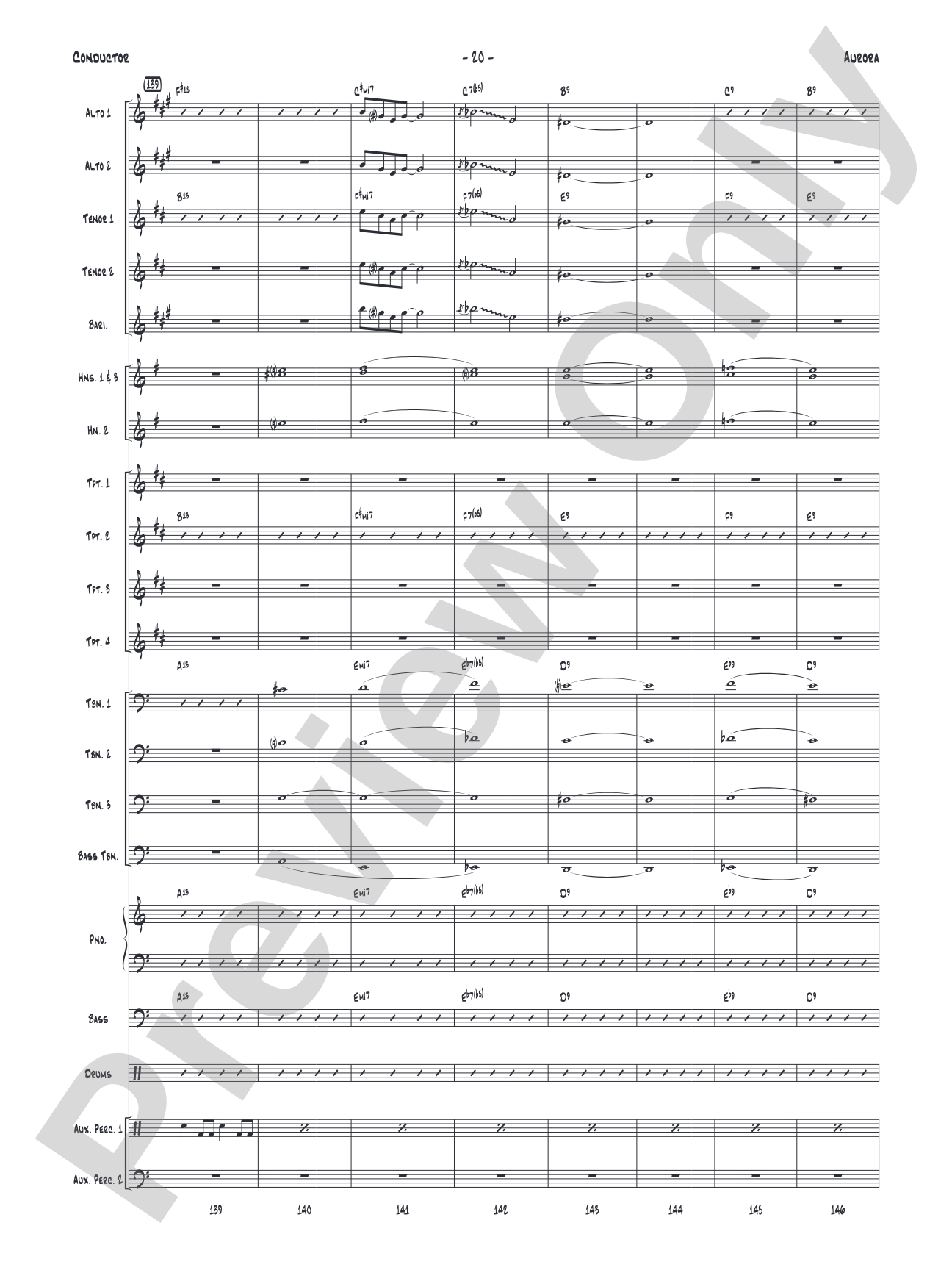 Aurora: Jazz Ensemble Conductor Score & Parts