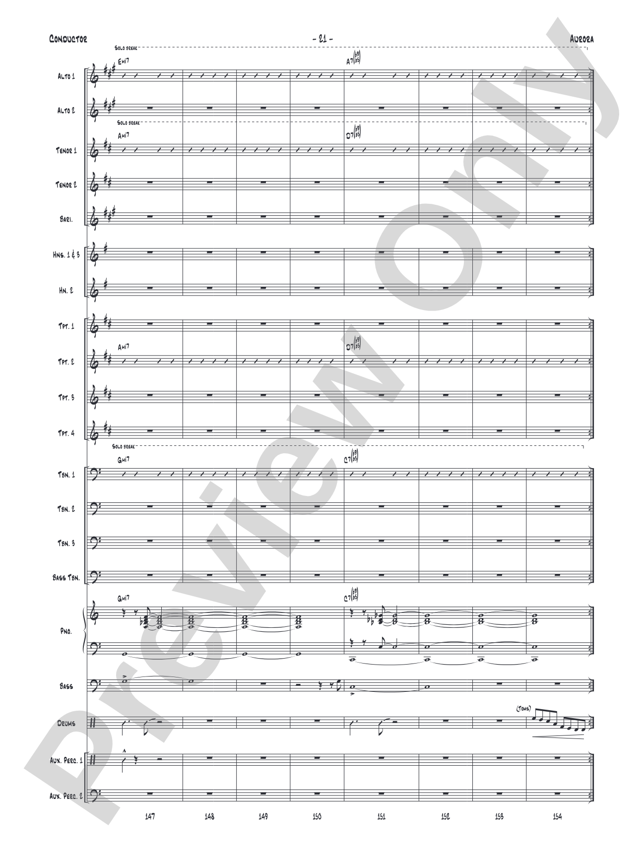 Aurora: Jazz Ensemble Conductor Score & Parts