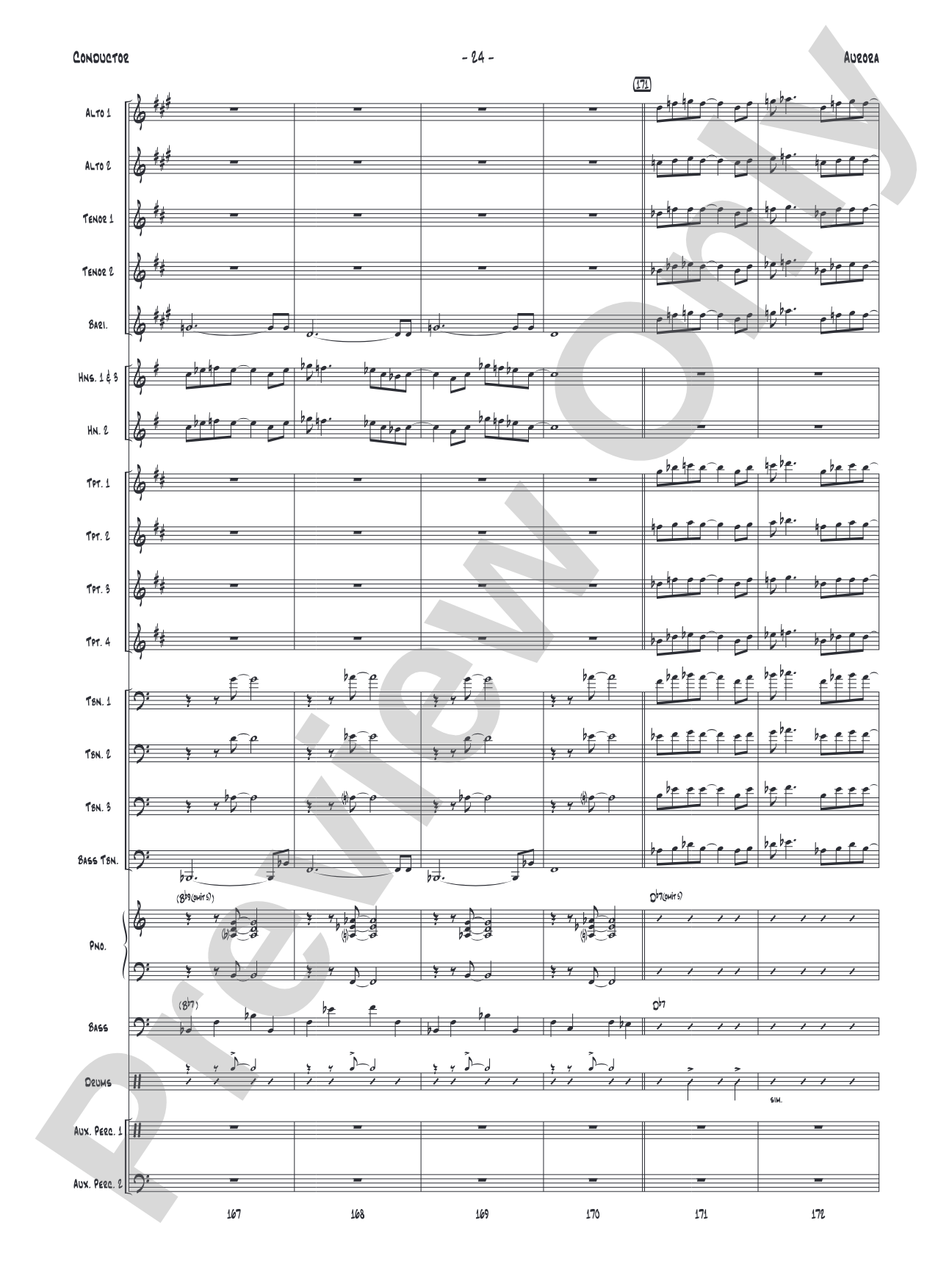 Aurora: Jazz Ensemble Conductor Score & Parts