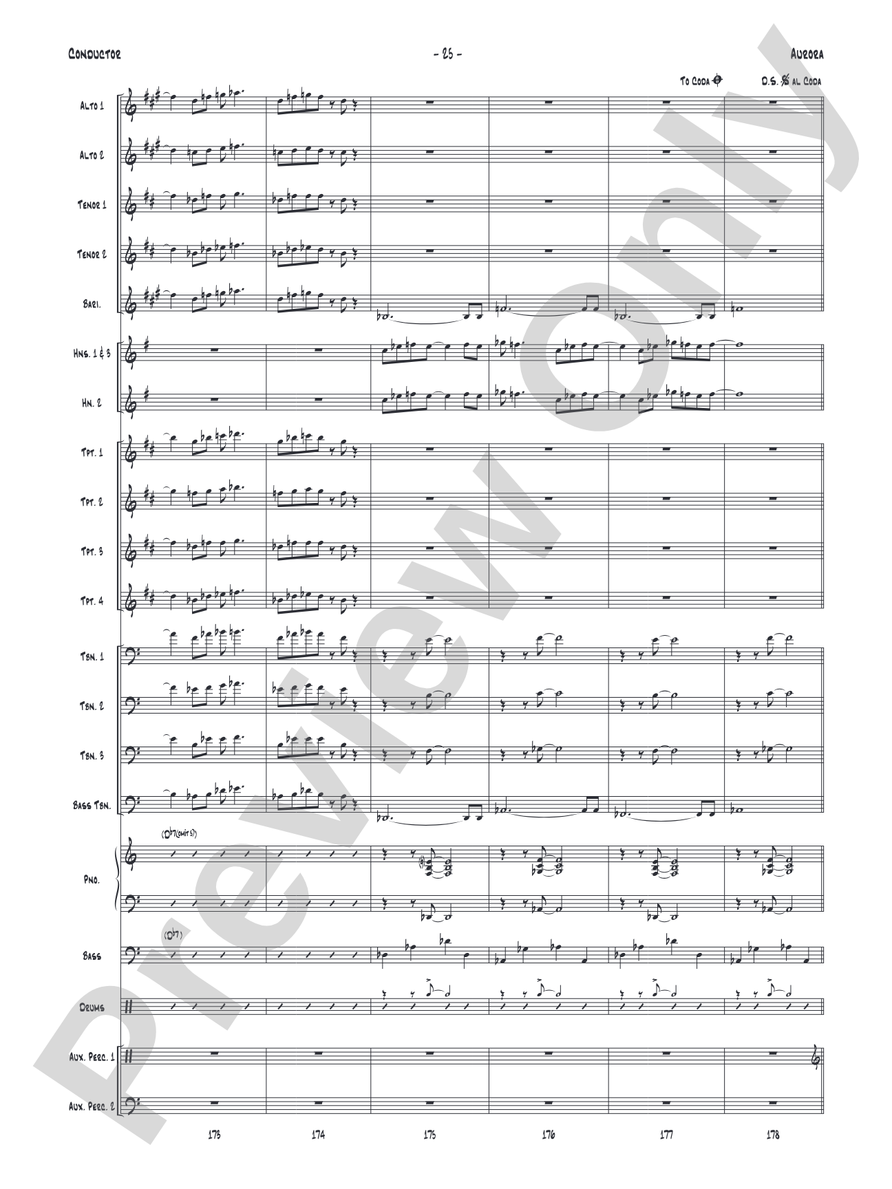 Aurora: Jazz Ensemble Conductor Score & Parts