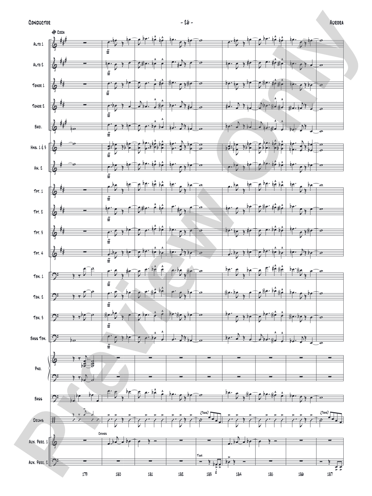 Aurora: Jazz Ensemble Conductor Score & Parts