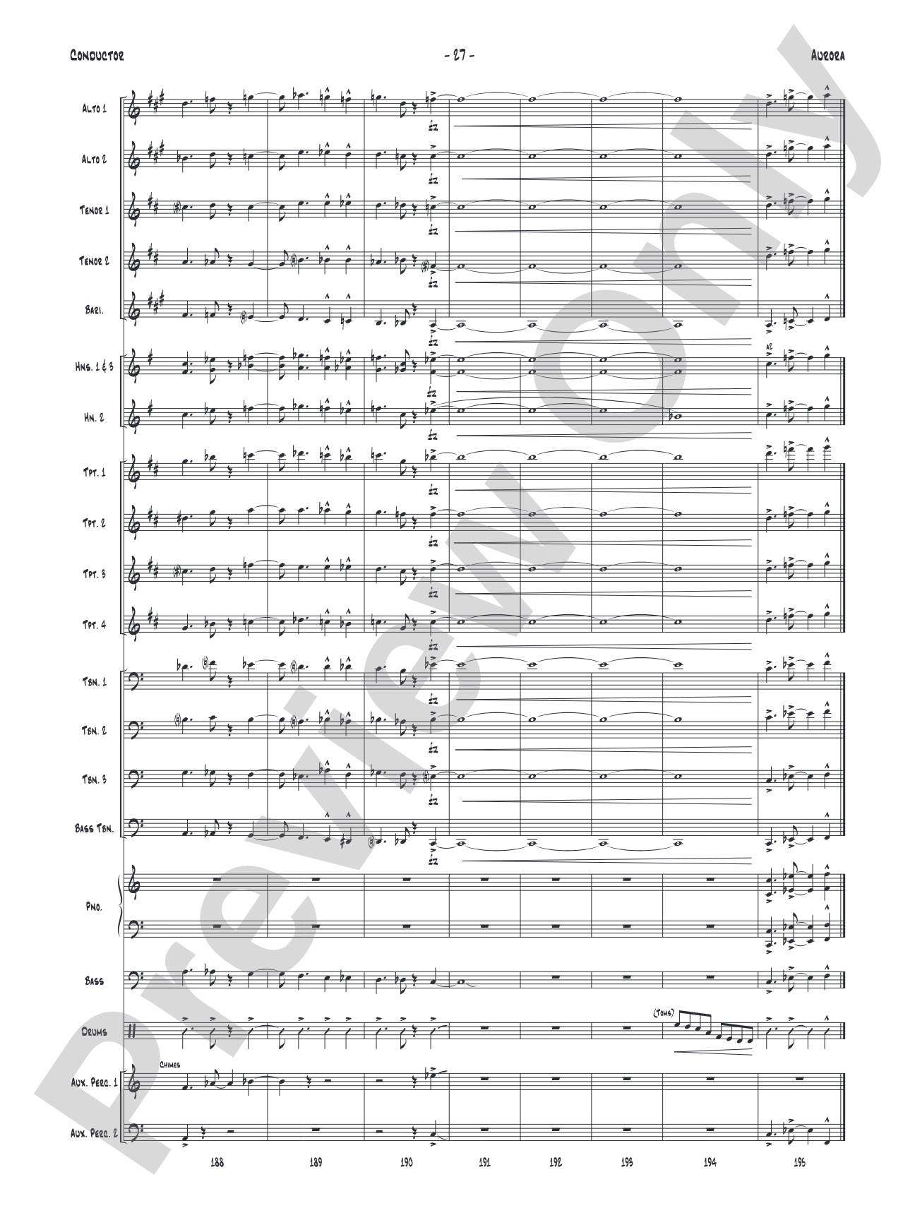 Aurora: Jazz Ensemble Conductor Score & Parts