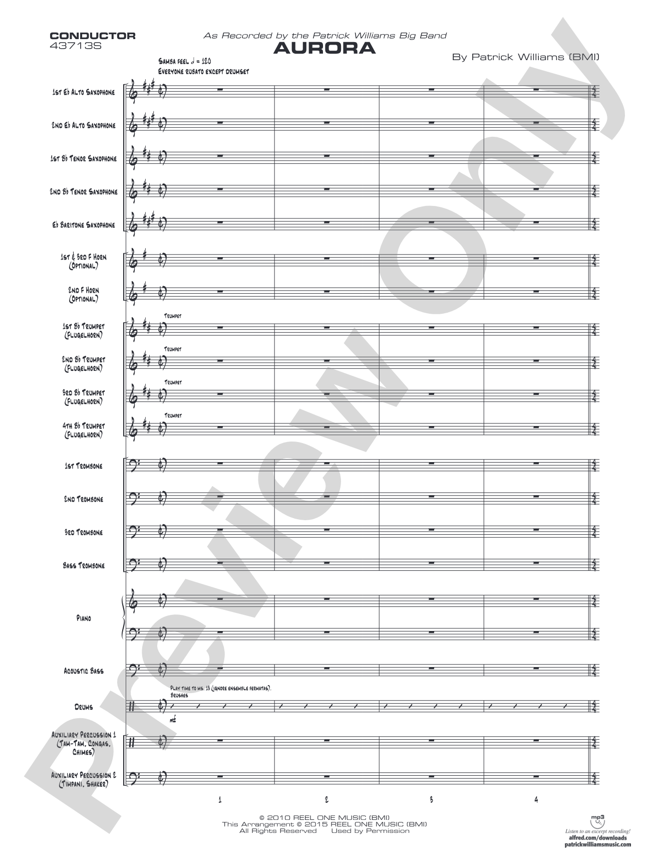 Aurora: Jazz Ensemble Conductor Score & Parts
