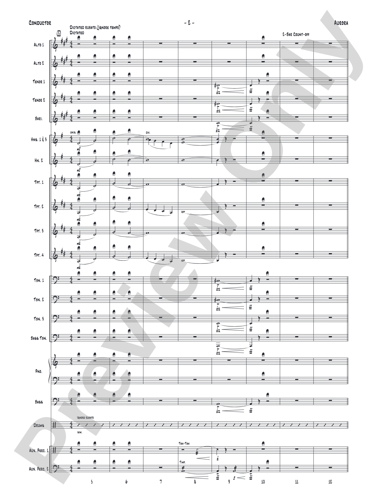 Aurora: Jazz Ensemble Conductor Score & Parts