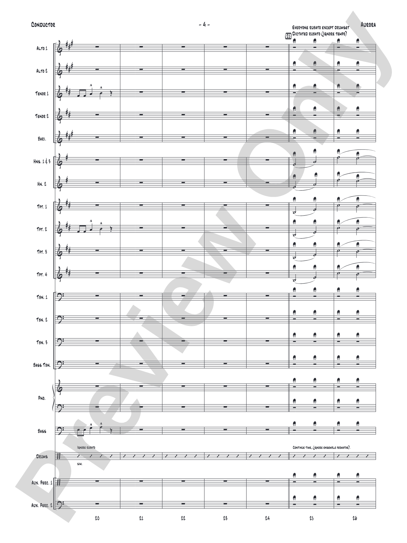 Aurora: Jazz Ensemble Conductor Score & Parts