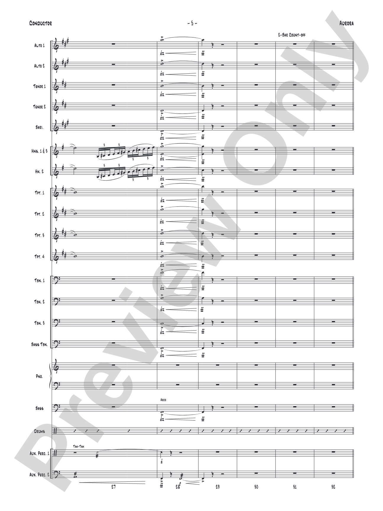 Aurora: Jazz Ensemble Conductor Score & Parts