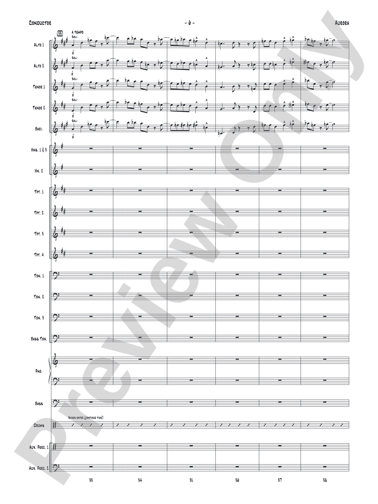 Aurora: Jazz Ensemble Conductor Score & Parts
