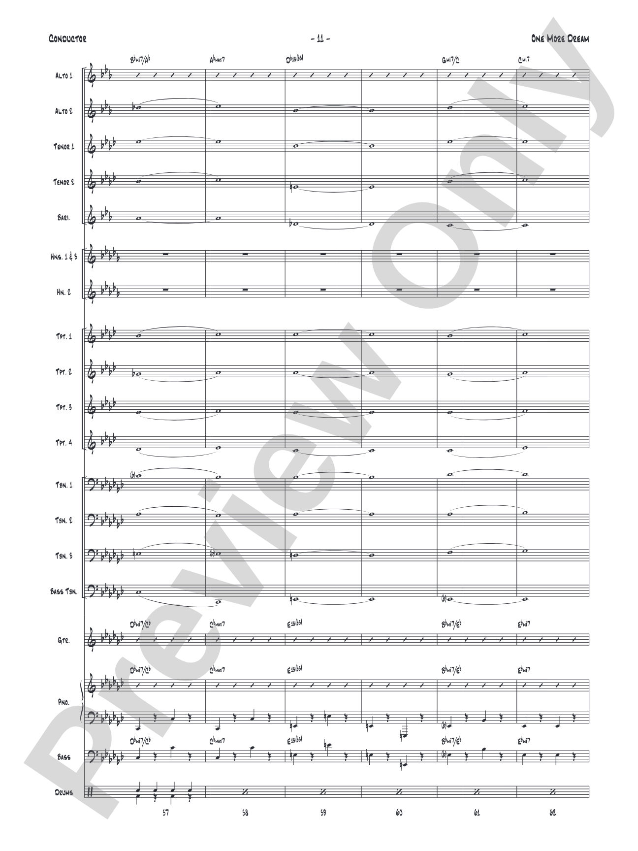 One More Dream: Jazz Ensemble Conductor Score & Parts