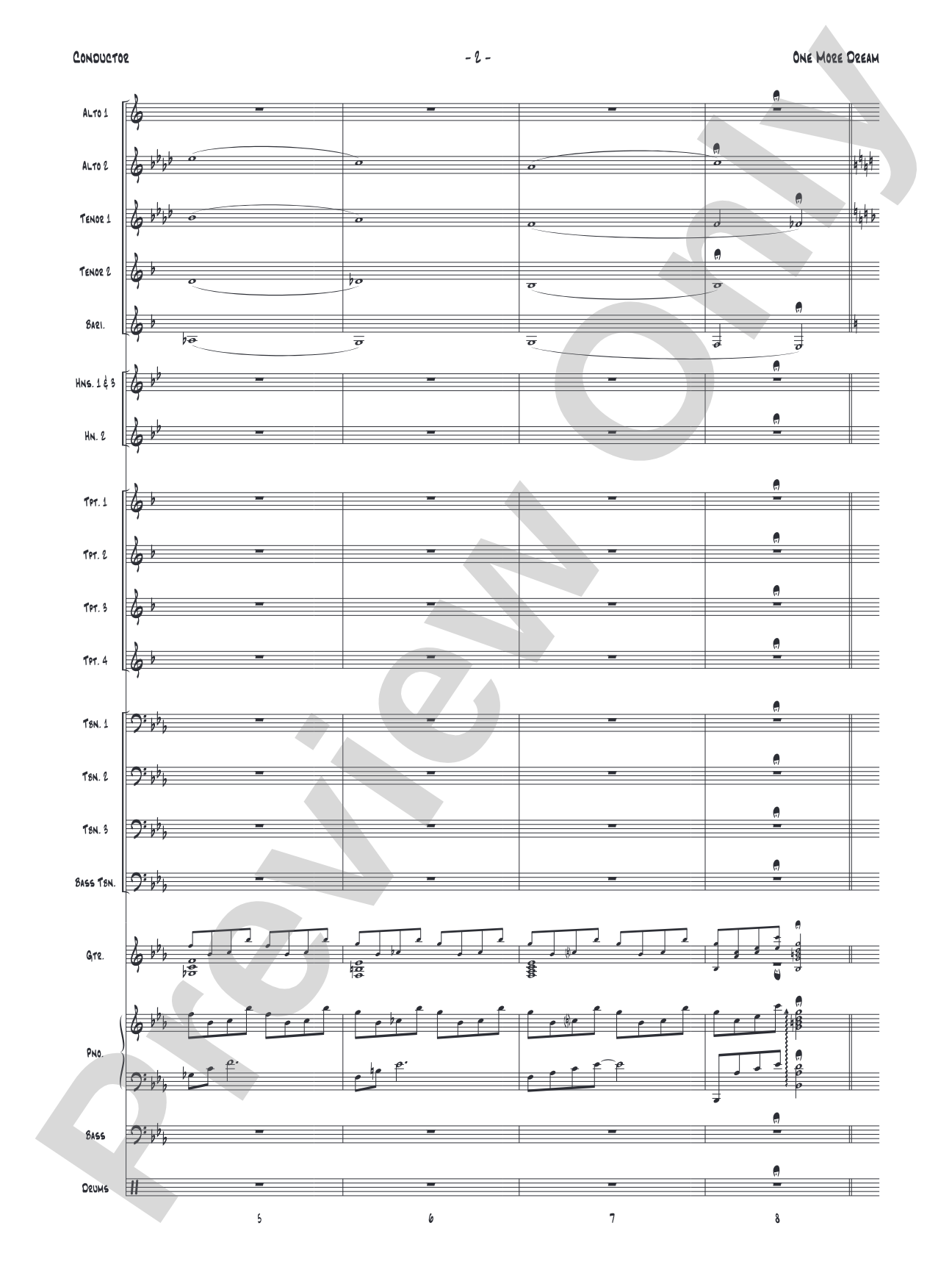 One More Dream: Jazz Ensemble Conductor Score & Parts