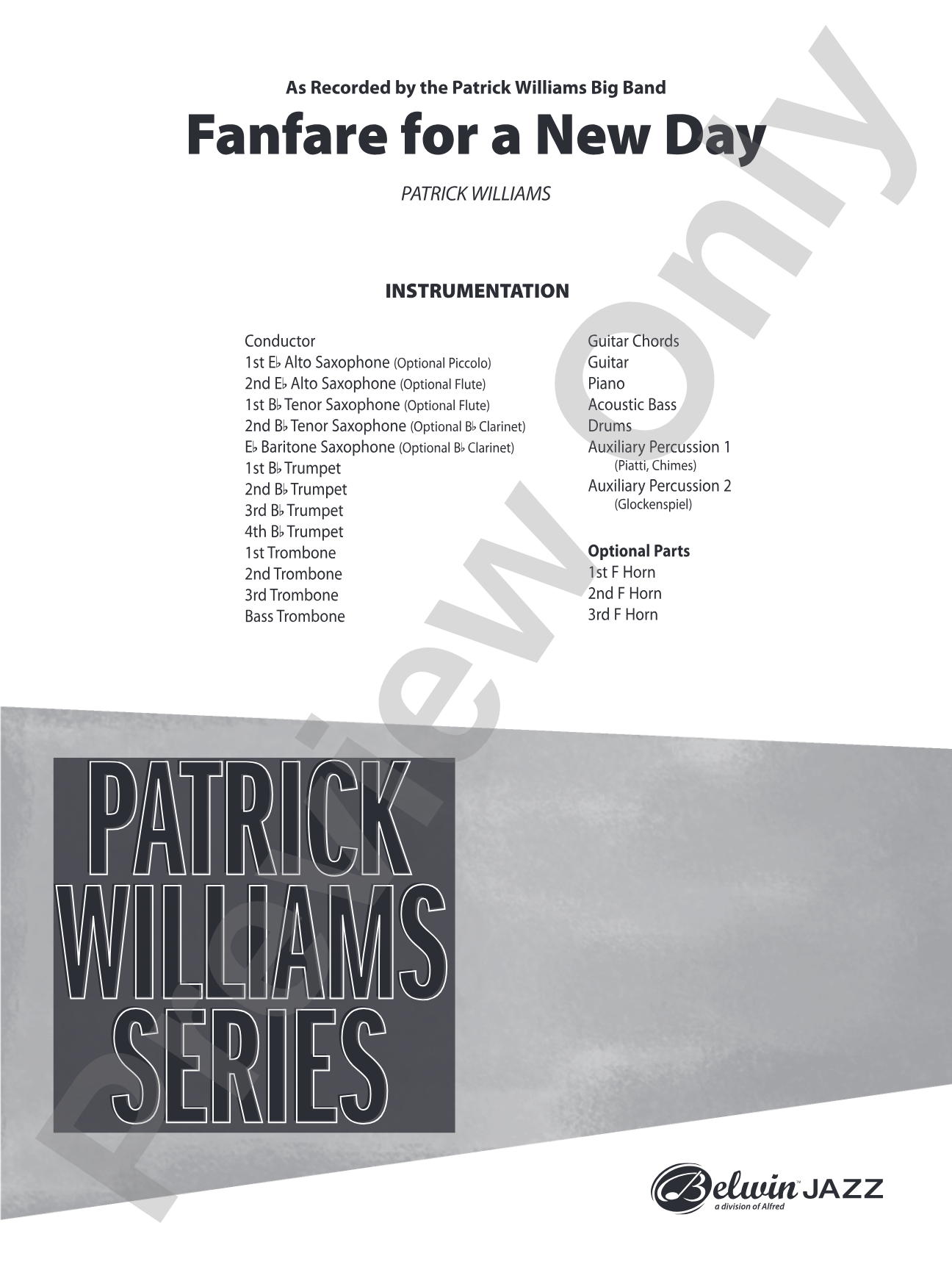 Fanfare for a New Day: Jazz Ensemble Conductor Score & Parts