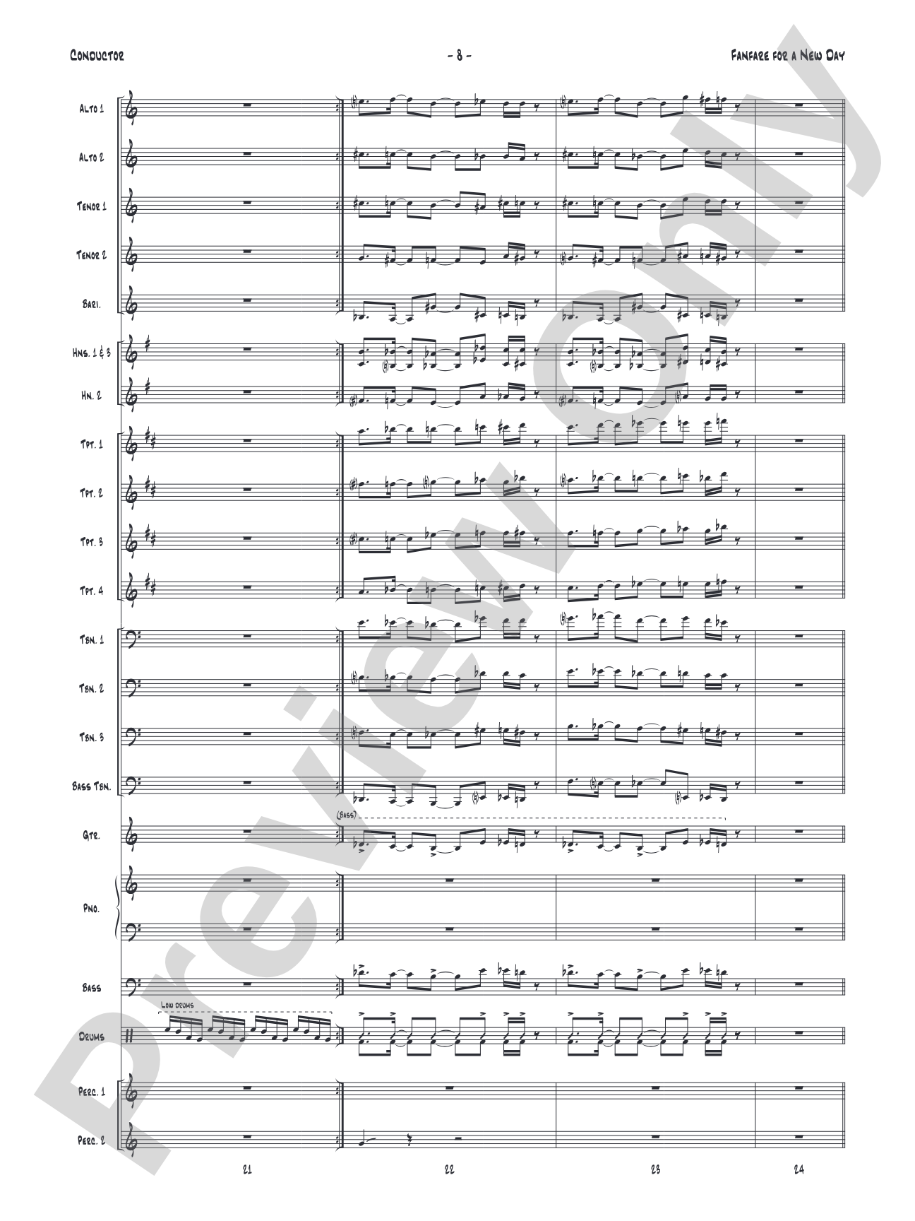 Fanfare for a New Day: Jazz Ensemble Conductor Score & Parts