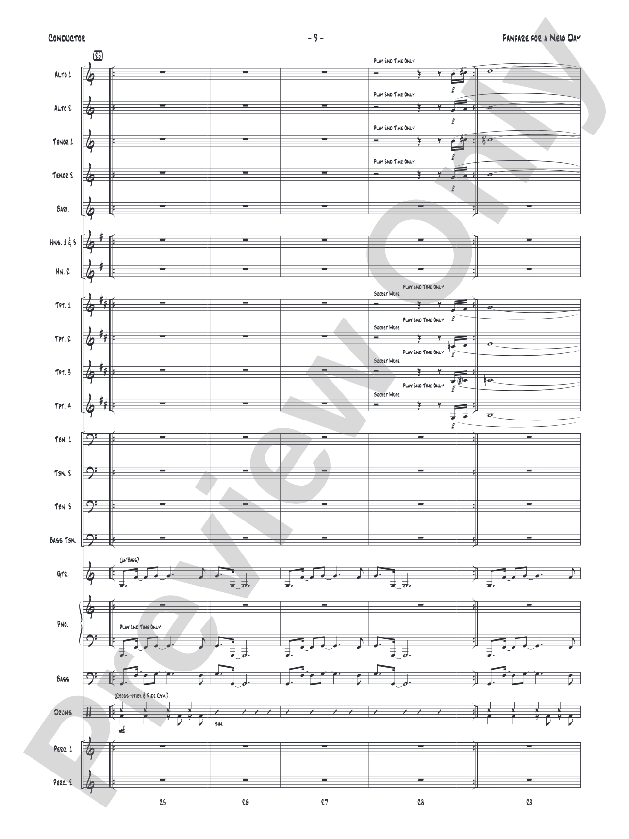 Fanfare for a New Day: Jazz Ensemble Conductor Score & Parts