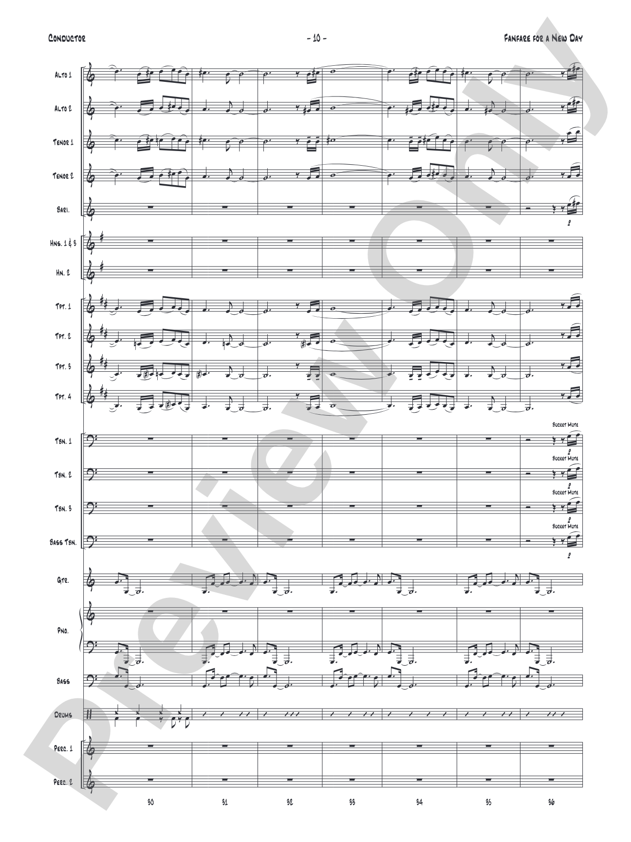 Fanfare for a New Day: Jazz Ensemble Conductor Score & Parts