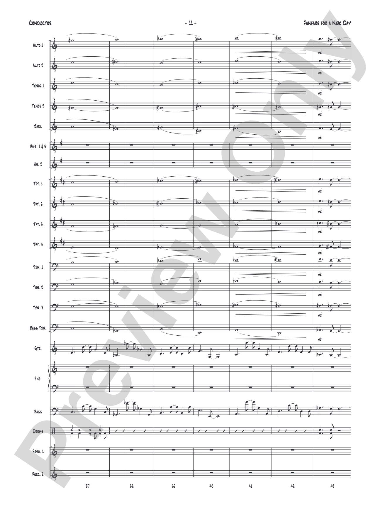 Fanfare for a New Day: Jazz Ensemble Conductor Score & Parts
