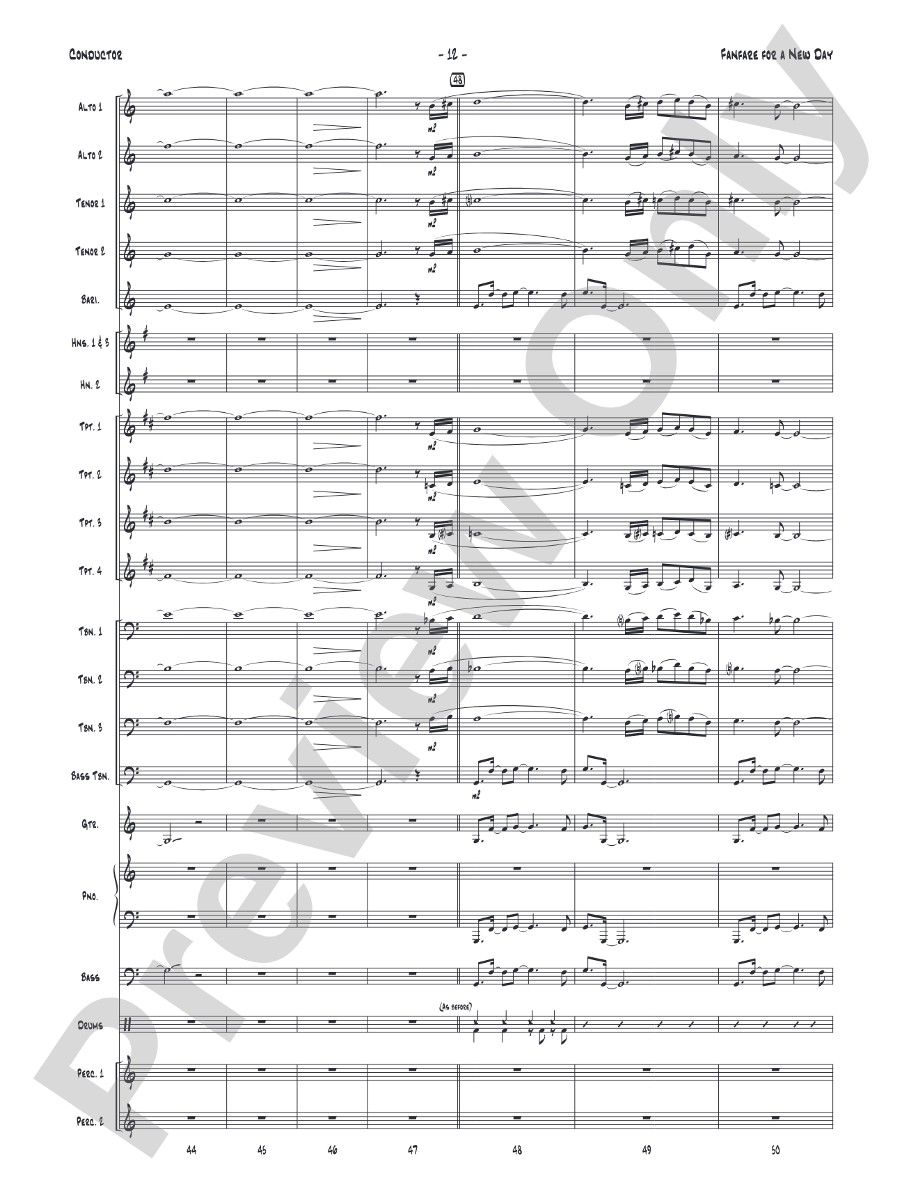 Fanfare for a New Day: Jazz Ensemble Conductor Score & Parts